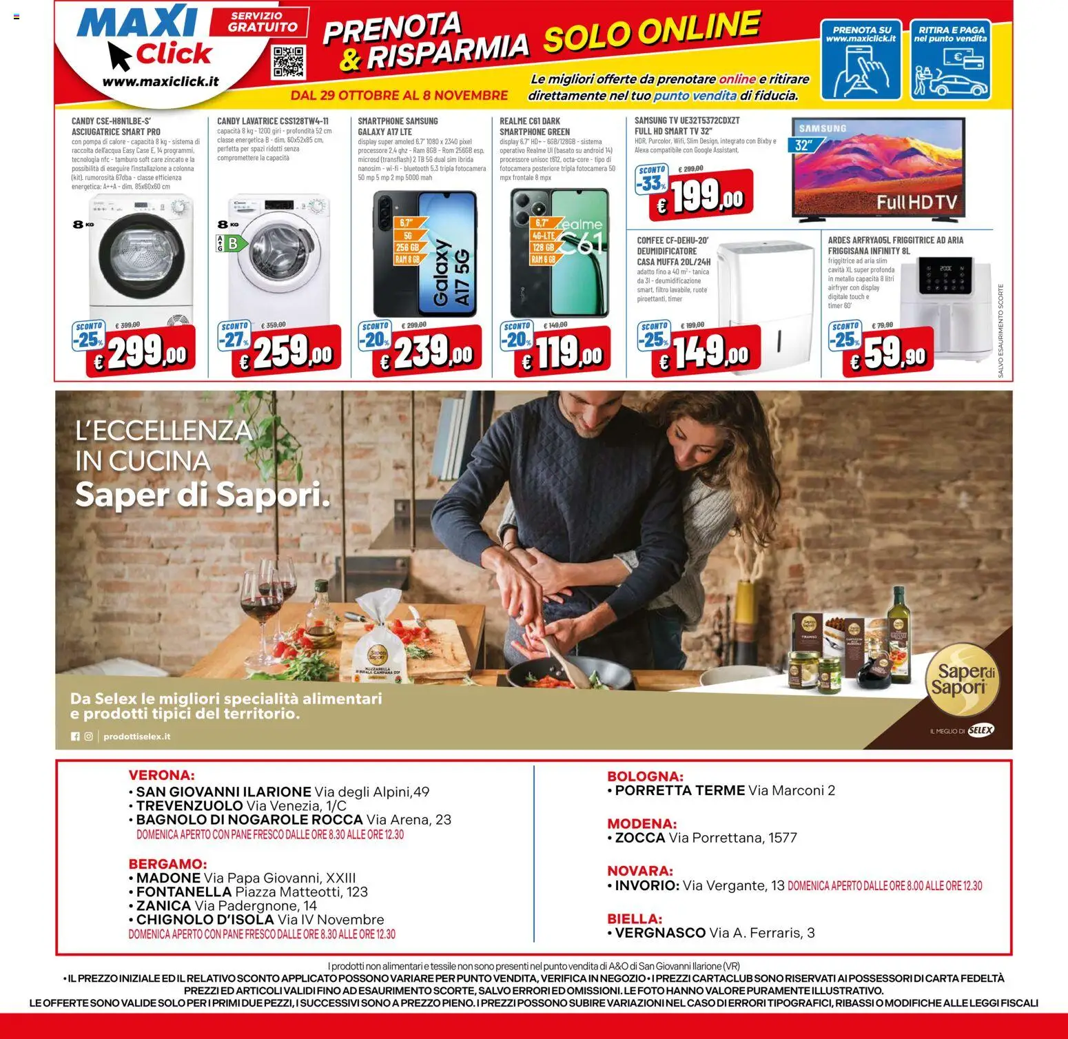 Volantino A&O del 29.10.2025 | Pagina: 16 | Prodotti: Smartphone samsung, Asciugatrice, Smartphone, Friggitrice