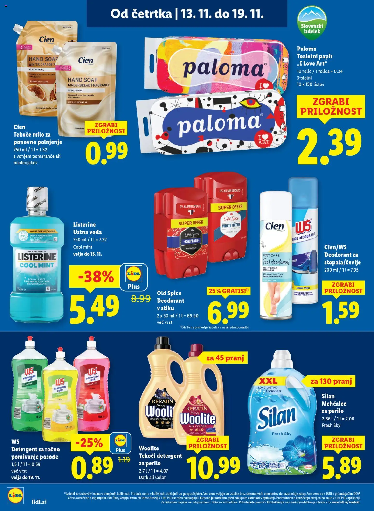 Novi Lidl katalog ponudbe – veljaven od 13.11.2025 | Stran: 14 | Izdelki: Tekoče milo, Mehčalec, Milo, Pomarance
