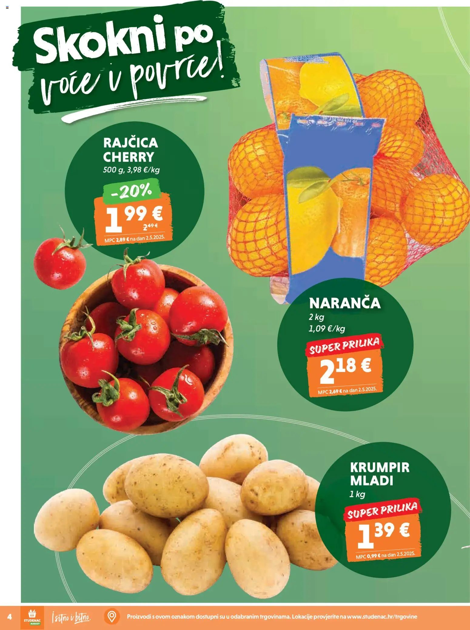 Studenac katalog | vrijedi od 28.01.2026 | Stranica: 4 | Proizvodi: Krumpir, Voće, Rajčica
