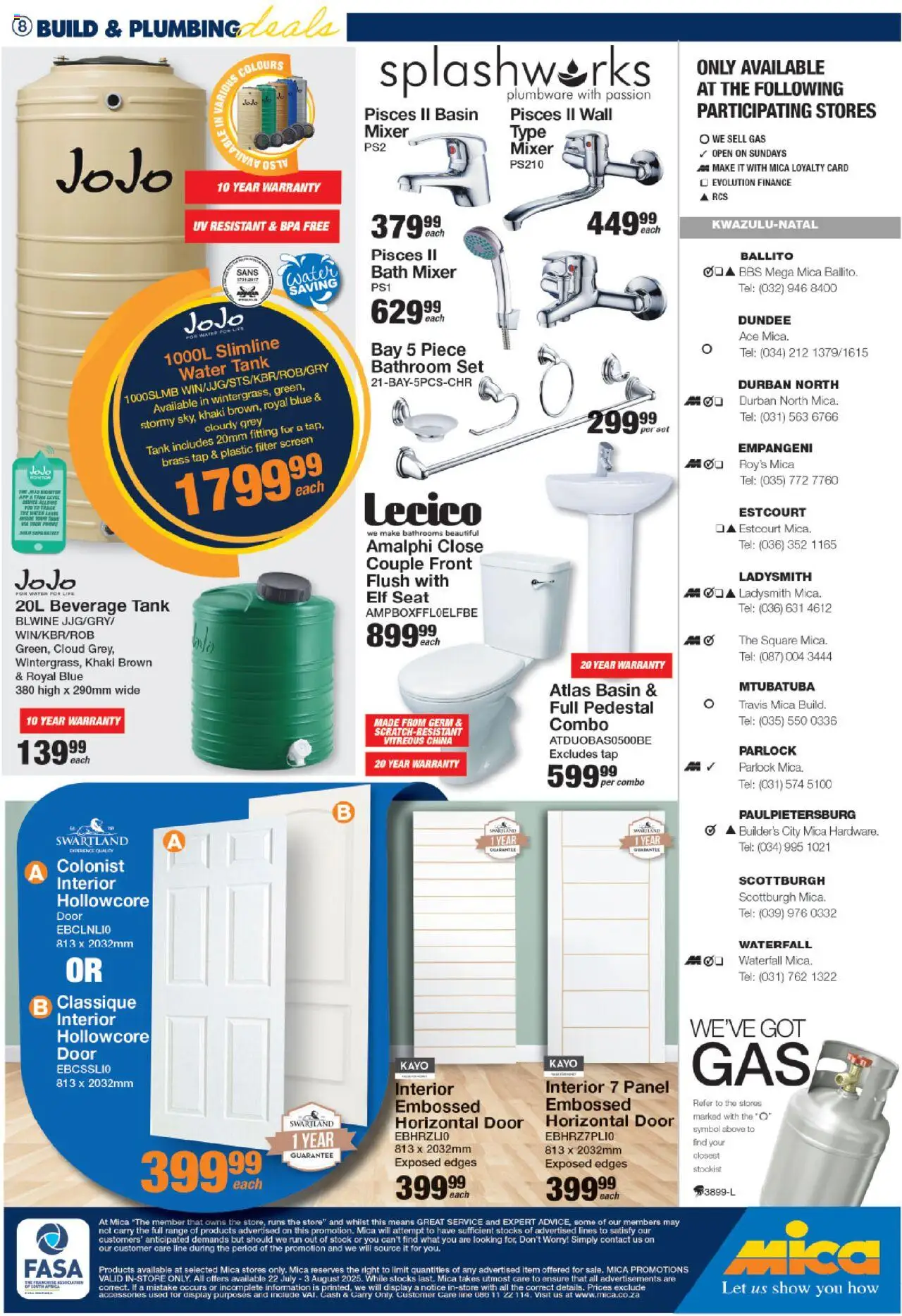 MICA National Leaflet │ valid from 22.07.2025 | Page: 11 | Products: Mixer, Bath, Basin, Water