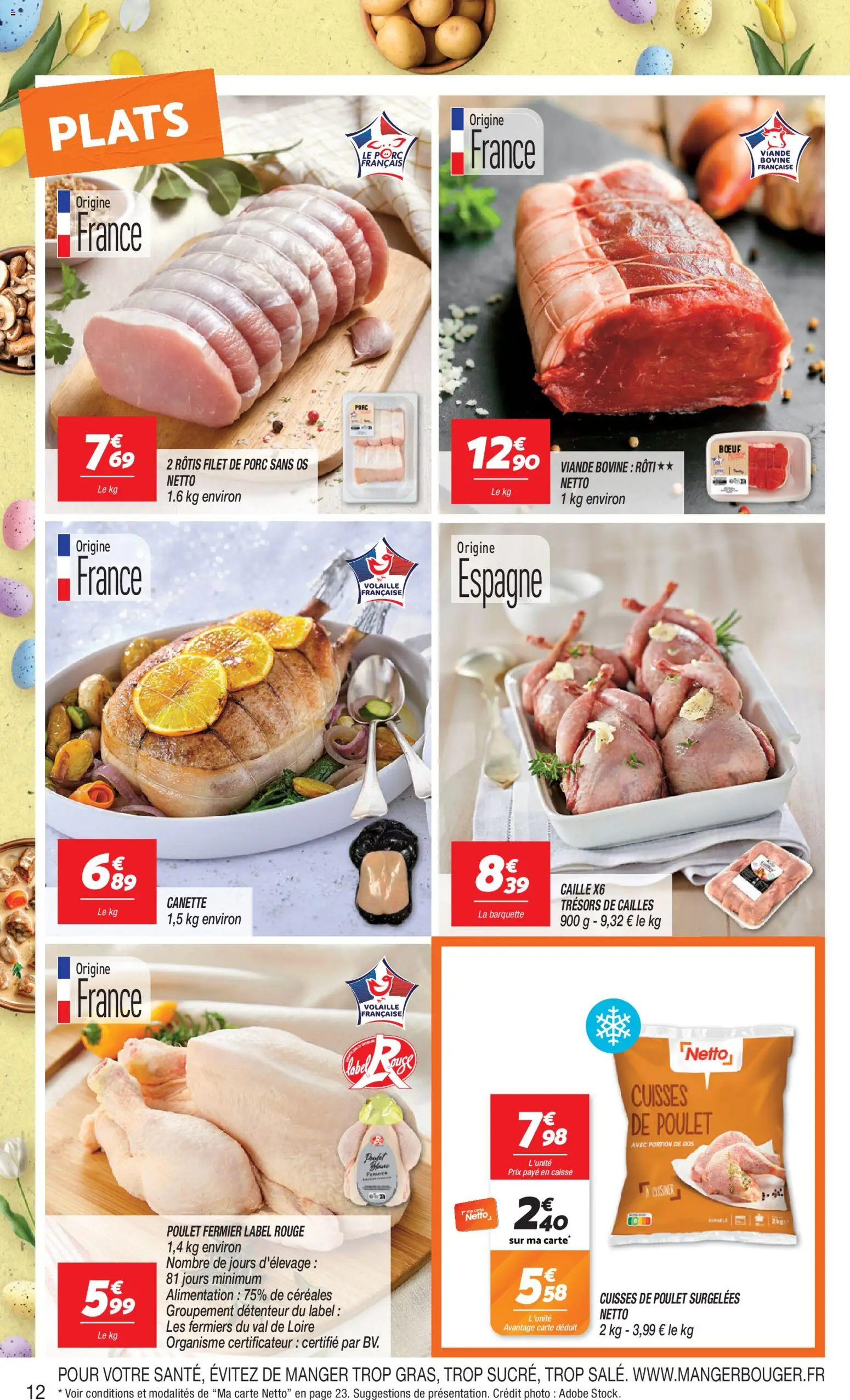 {H1} | Page: 12 | Produits: Cuisses de poulet, Volaille, Porc, Viande bovine