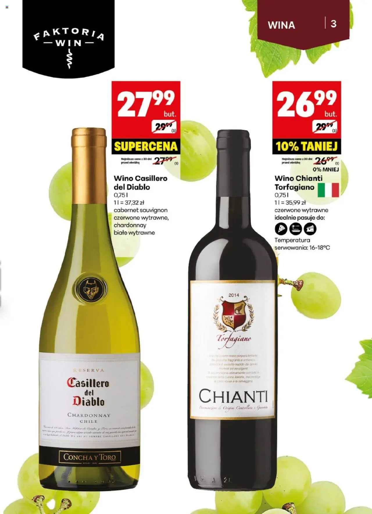 Delikatesy Centrum Gazetka alkoholowa od 26.05.2025 | Strona: 3 | Produkty: Chardonnay, Wino, Wino chianti