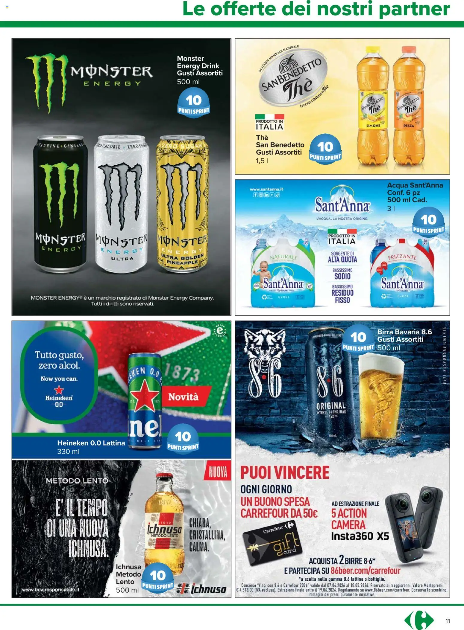 Volantino Carrefour del 23.04.2026 | Pagina: 11 | Prodotti: Birra, Limone, Acqua minerale, Heineken