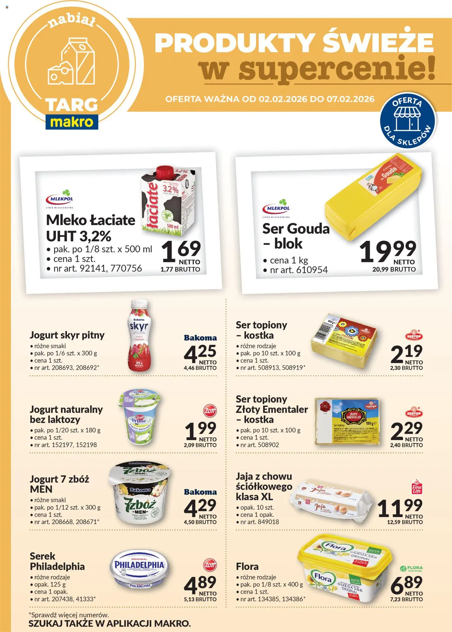 Makro Gazetka - Oferta świeża w super cenach od 02.02.2026 | Strona: 1 | Produkty: Ser topiony, Serek, Jogurt naturalny, Jogurt