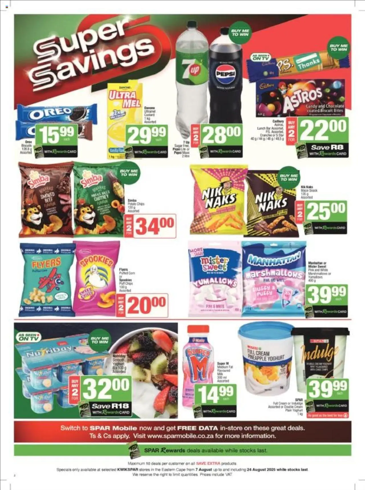 KWIKSPAR - Eastern Cape - Weekly Specials │ valid from 07.08.2025 | Page: 2 | Products: Custard, Yoghurt, Beef, Pineapple