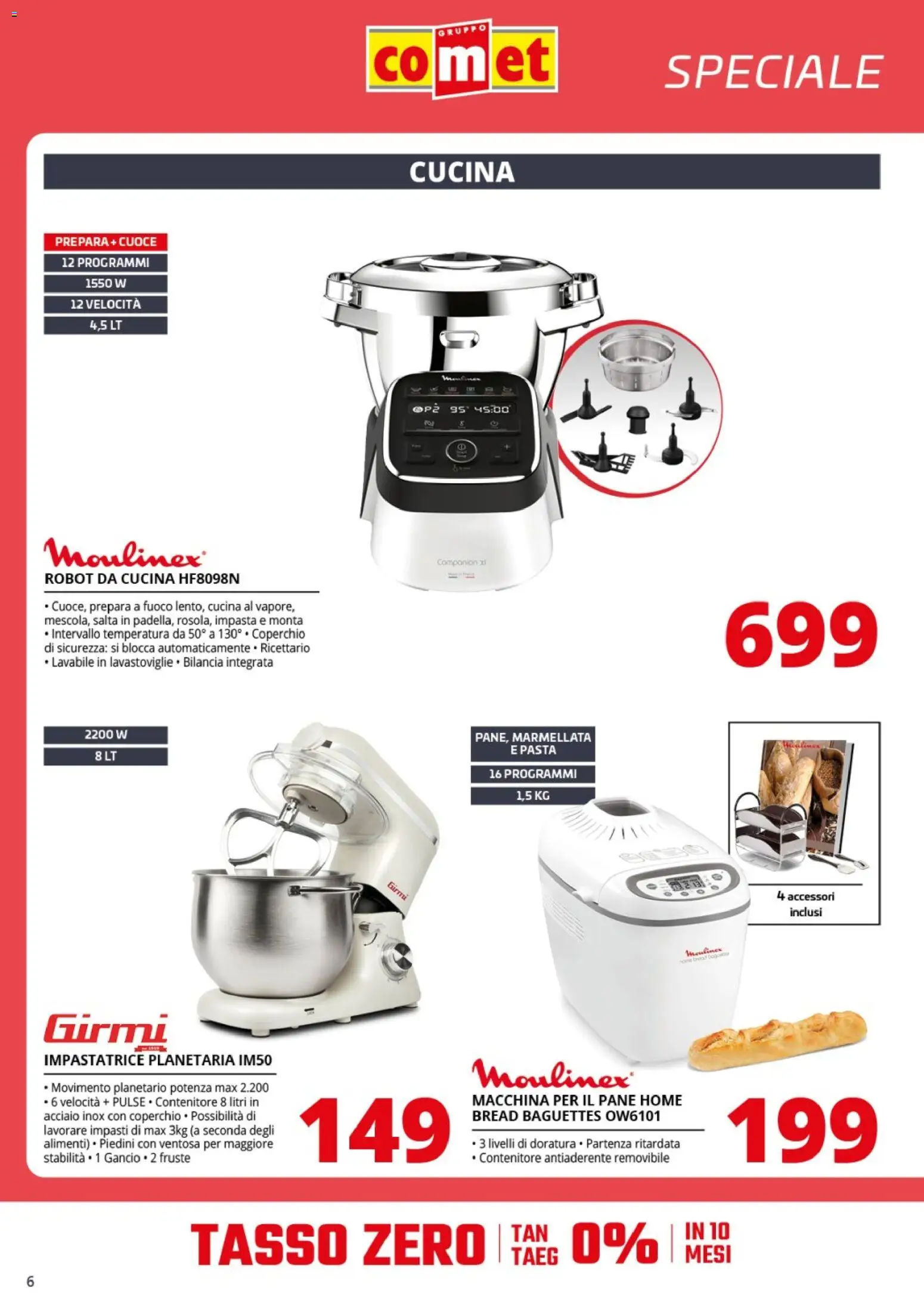 Volantino Comet del 23.01.2026 | Pagina: 6 | Prodotti: Impastatrice, Lavastoviglie, Robot, Robot da cucina