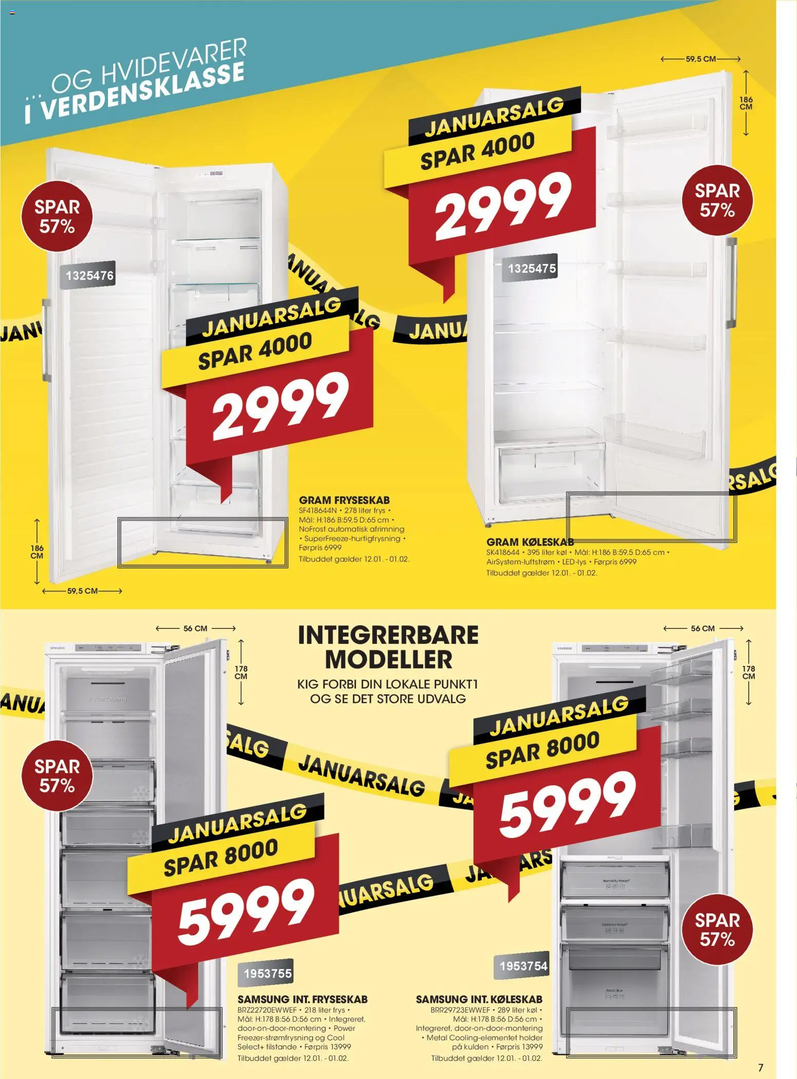 Punkt1 tilbudsavis – gyldig fra 12.01.2026 | Side: 7 | Produkter: Køleskab
