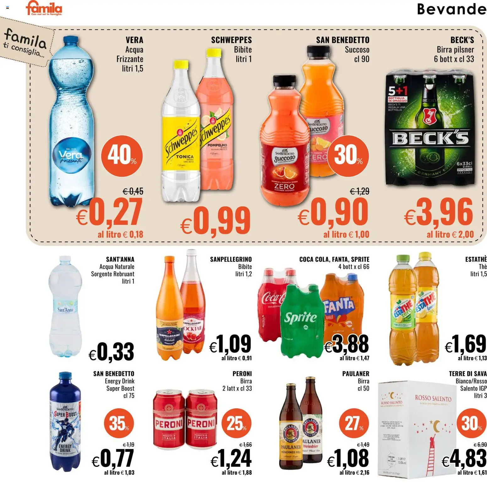 Volantino Famila del 09.04.2026 | Pagina: 14 | Prodotti: Birra, Pompelmo, Fanta, Bottiglia