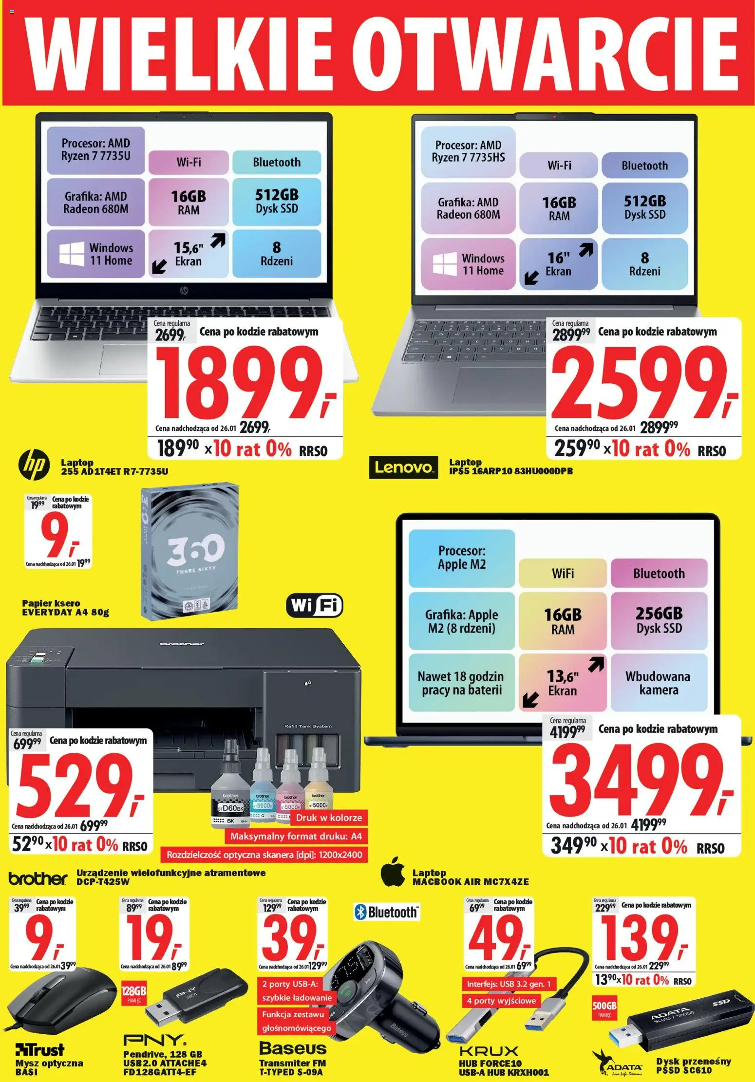 Mediaexpert Gazetka - Wielkie otwarcie Warszawa od 15.01.2026 | Strona: 5 | Produkty: Laptop, Mysz, Dysk, Papier ksero