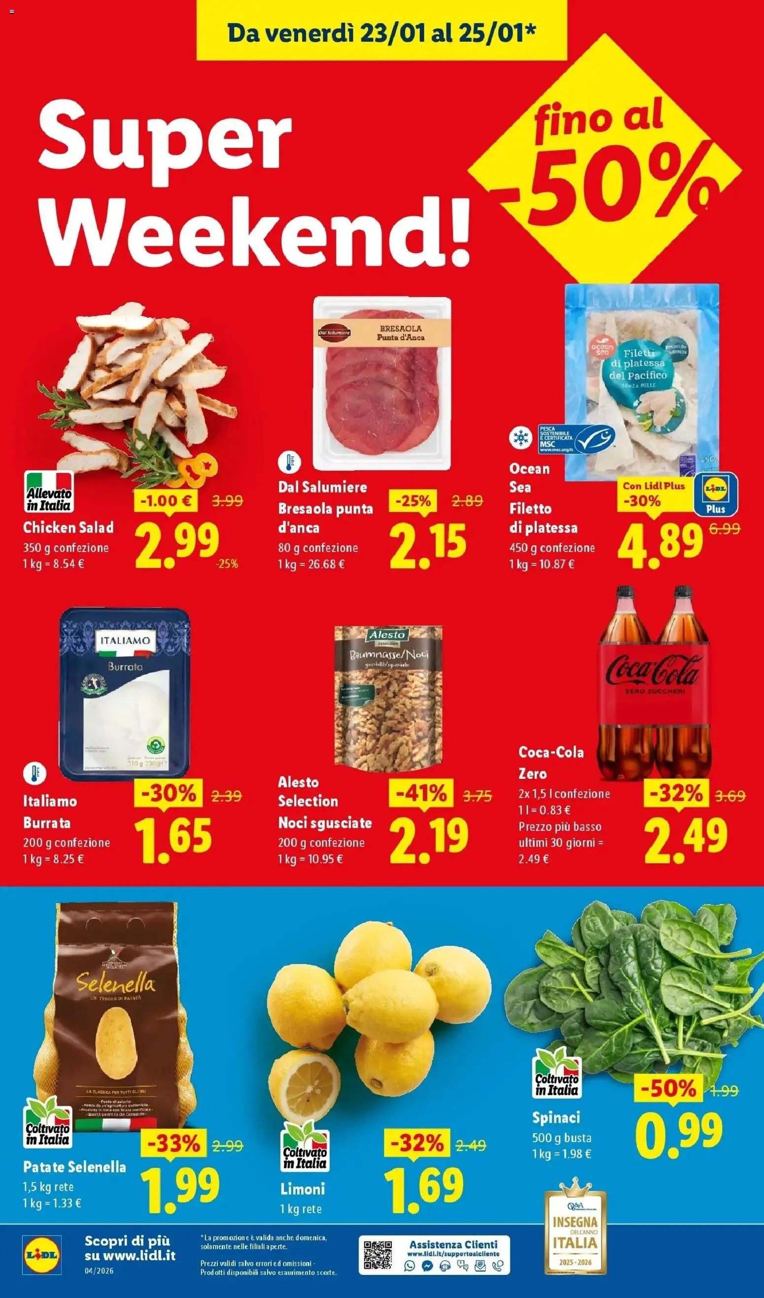 Volantino Lidl del 19.01.2026 | Pagina: 51 | Prodotti: Bresaola, Patate, Pesca, Coca Cola