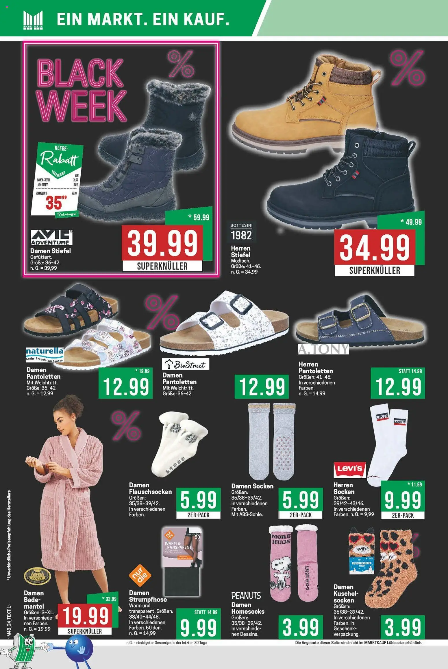 Marktkauf - Black Friday – gültig ab 24.11.2025 | Seite: 24 | Produkte: Mantel, Socken, Stiefel, Strumpfhose