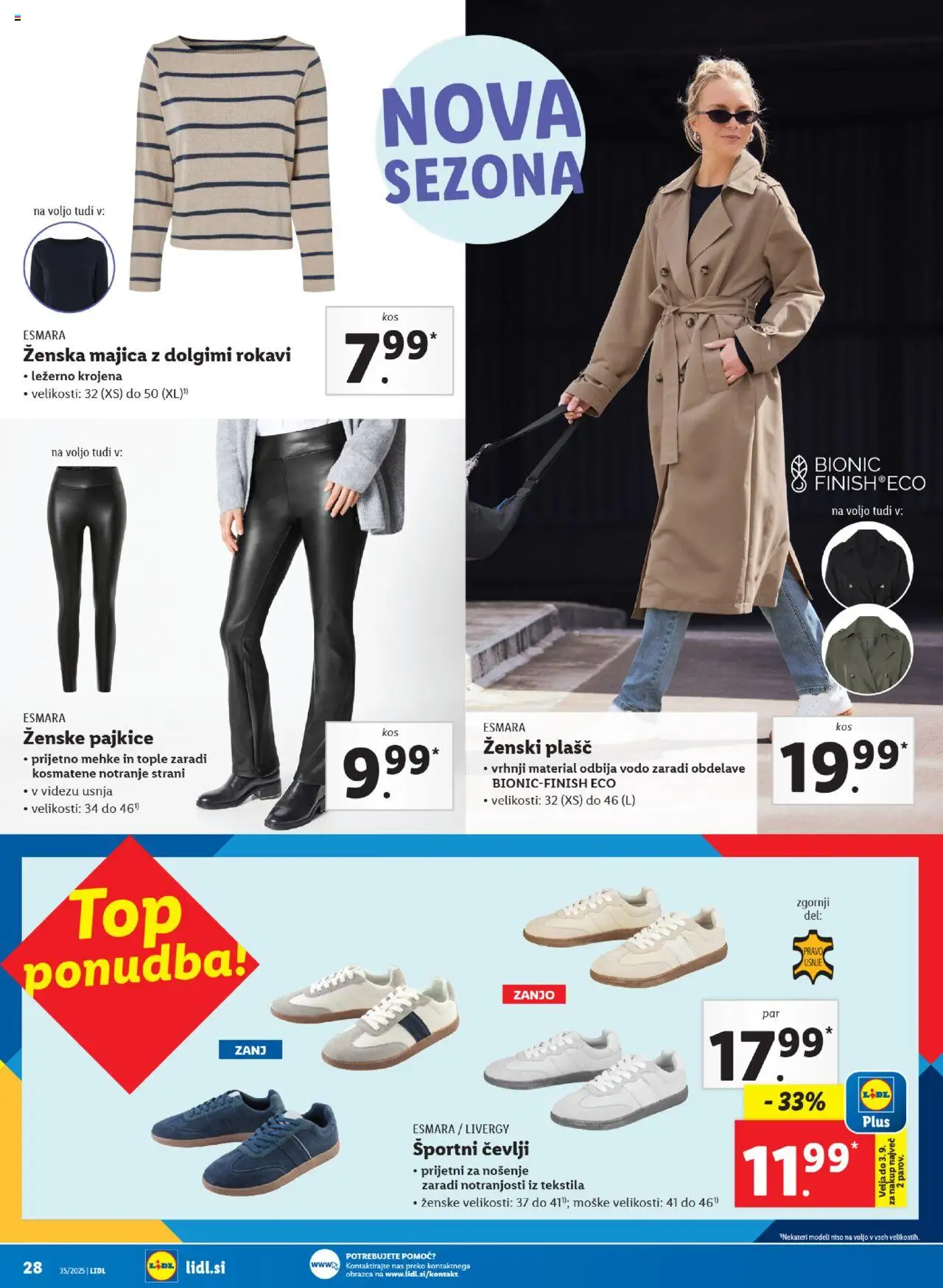 Lidl katalog │ velja od 28.08.2025 | Stran: 58 | Izdelki: Pajkice, Majica, Plasc, Cevlji