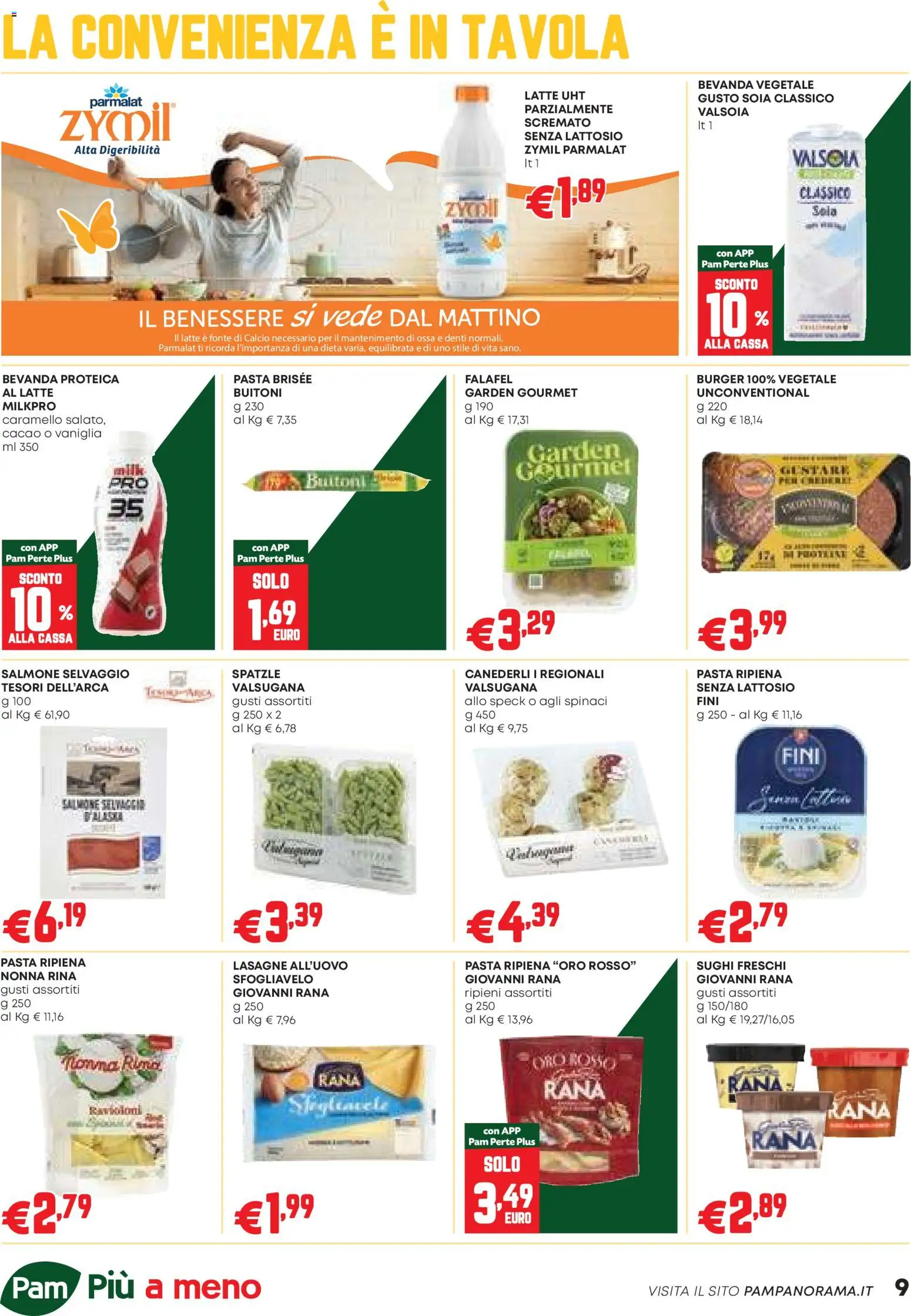 Volantino PAM del 23.10.2025 | Pagina: 9 | Prodotti: Speck, Spinaci, Falafel, Cacao