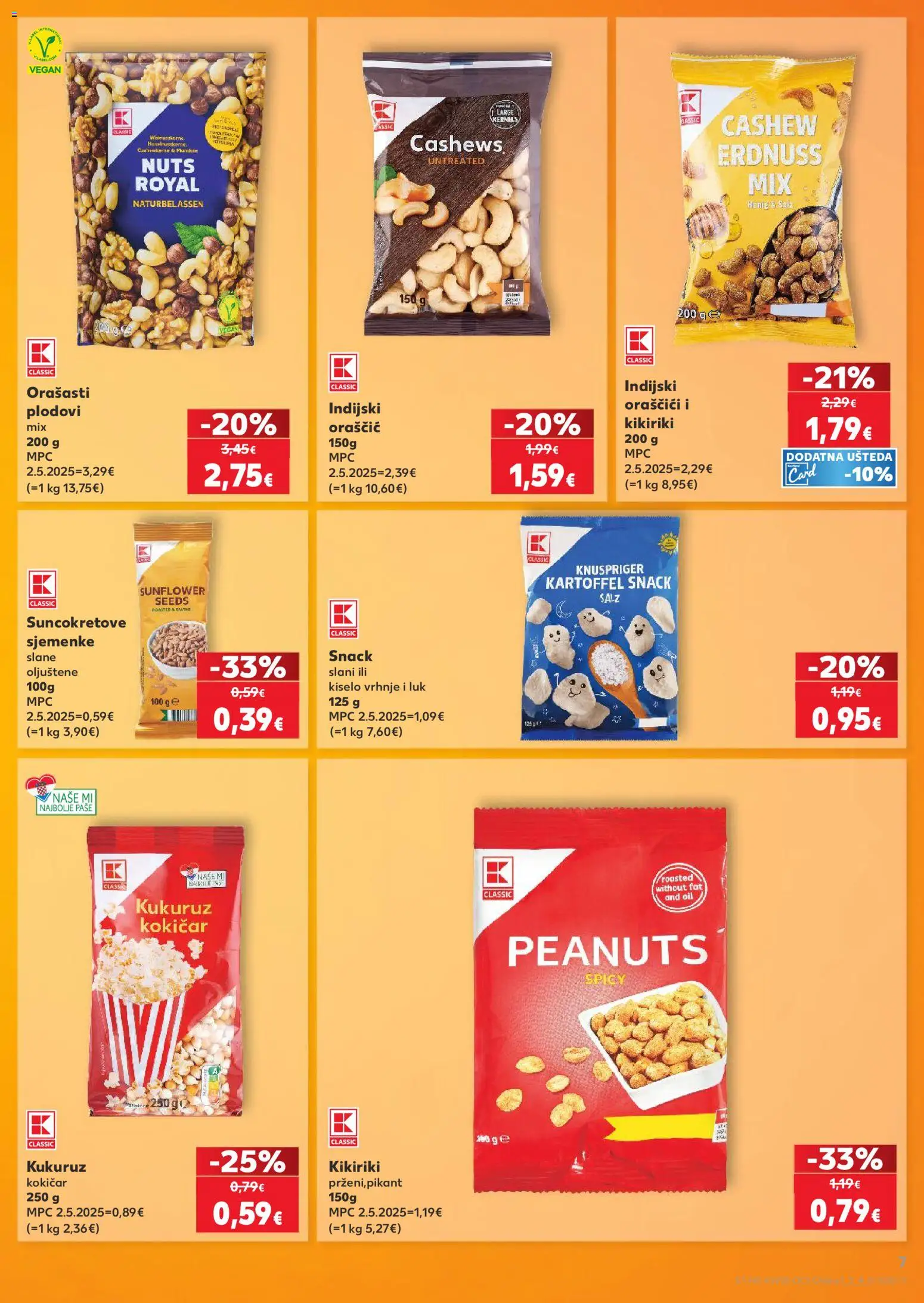 Kaufland katalog | vrijedi od 29.04.2026 | Stranica: 7 | Proizvodi: Kiselo vrhnje, Orašasti plodovi, Kikiriki, Luk