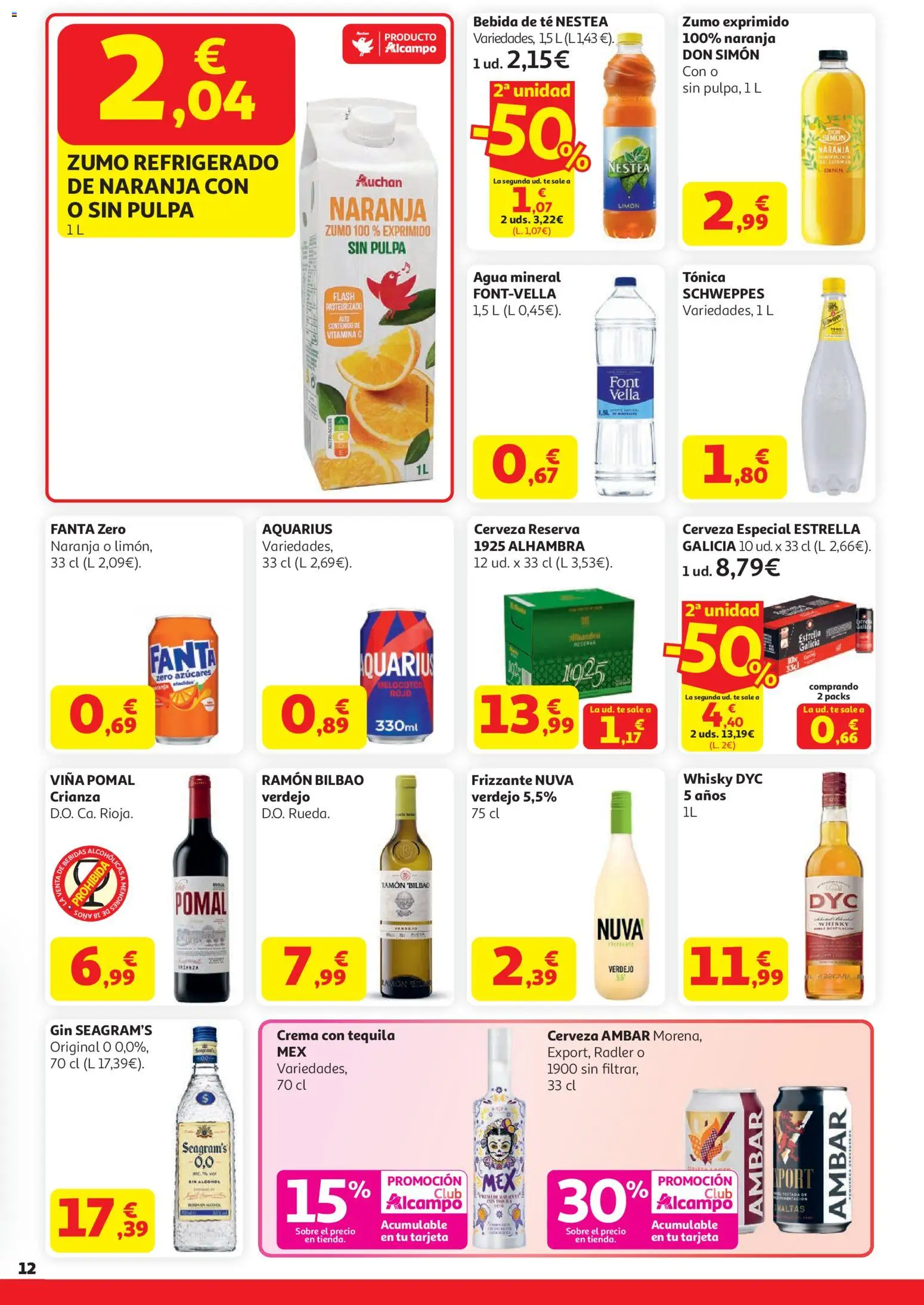 Alcampo HP Nacional │ válido desde el 21.04.2026 | Página: 12 | Productos: Ροζ πιπέρι, Crema, Té, Whisky