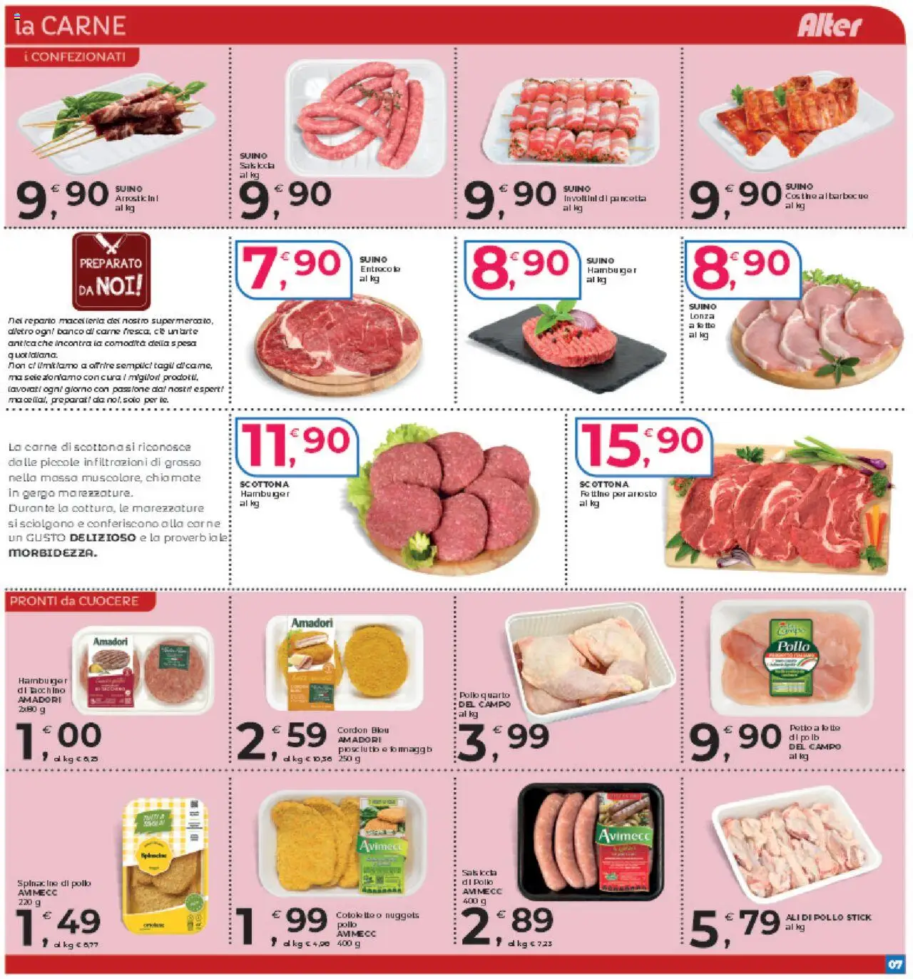 Volantino Alter Discount del 05.09.2025 | Pagina: 7 | Prodotti: Pollo, Suino, Hamburger, Arrosticini