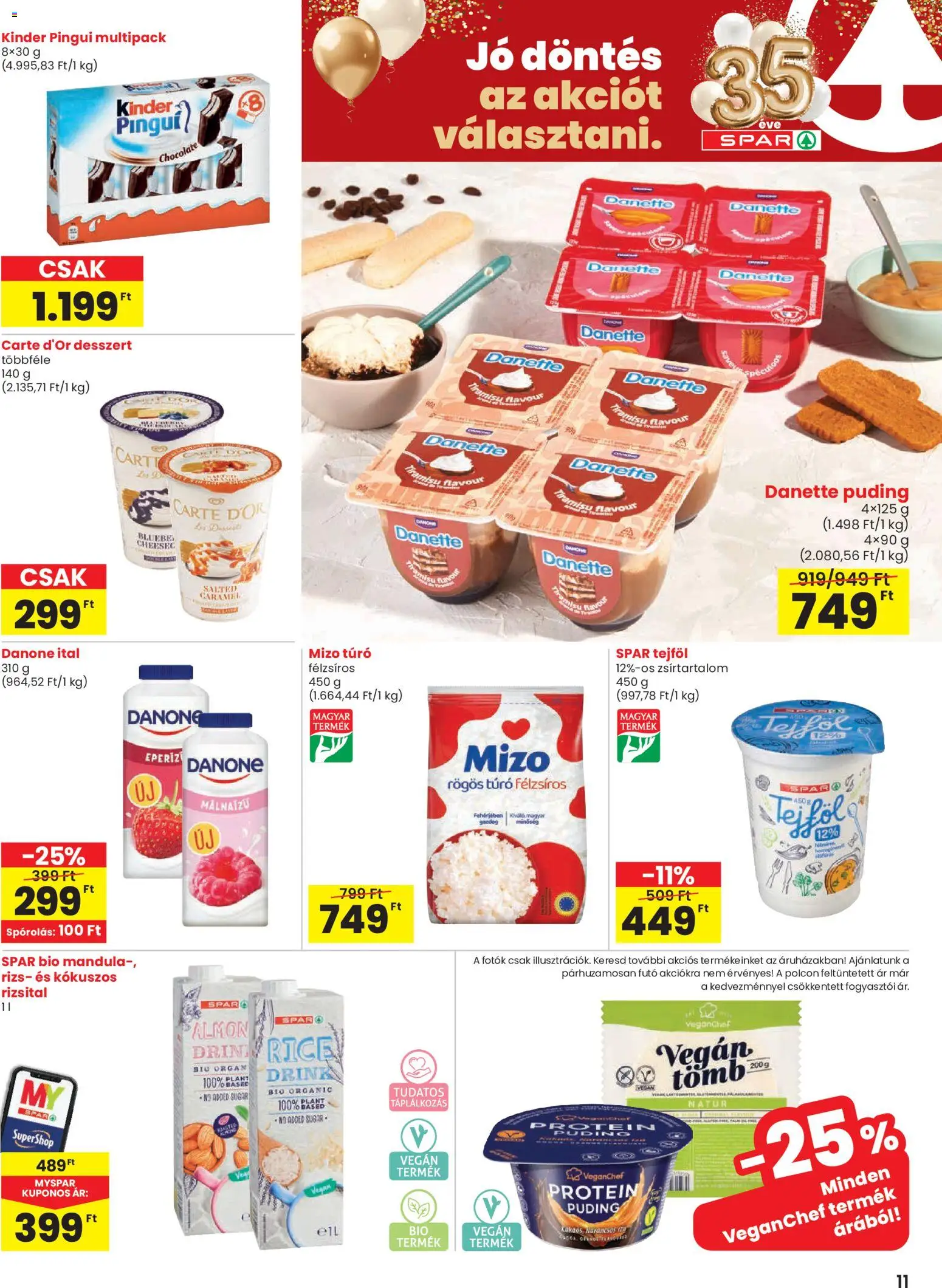 Spar akciós ujság - amely érvényes a következő dátumtól: 29.01.2026 | Oldal: 11 | Termékek: Rizsital, Rögös túró, Tejföl, Túró