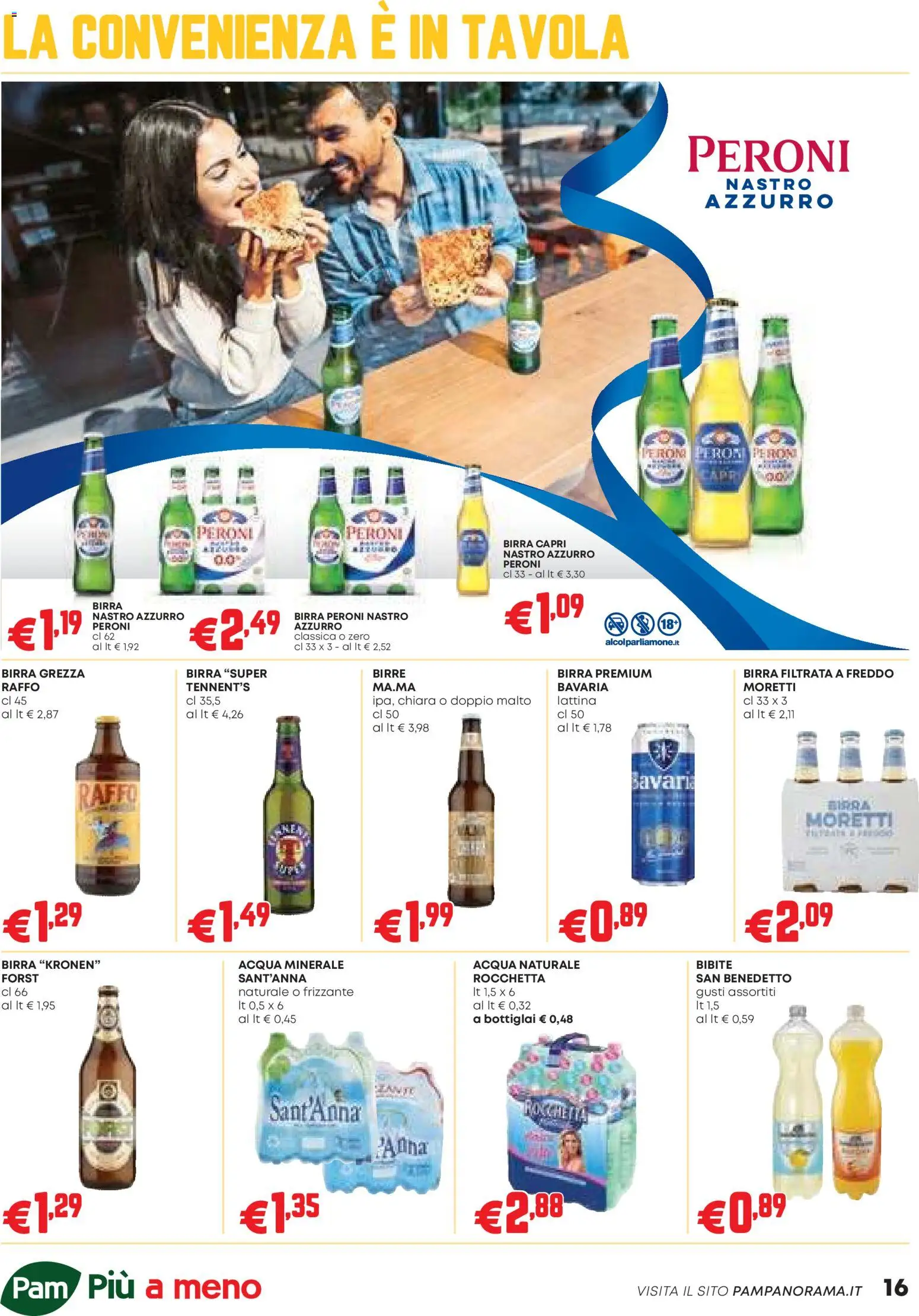 Volantino PAM del 23.10.2025 | Pagina: 16 | Prodotti: Tennent's, Birra, Acqua naturale, Bibite