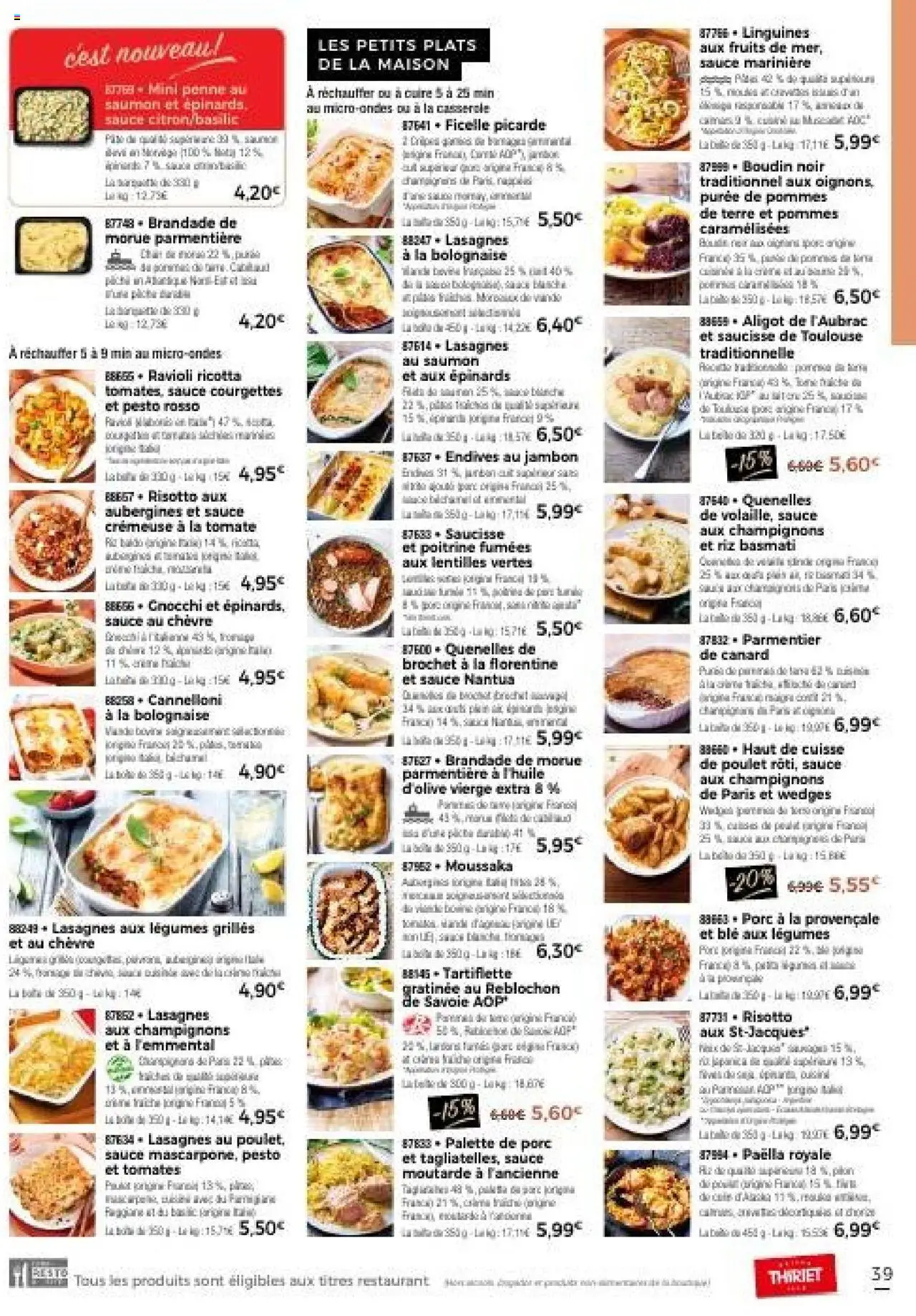 {H1} | Page: 39 | Produits: Marinière, Morue, Porc, Tomates