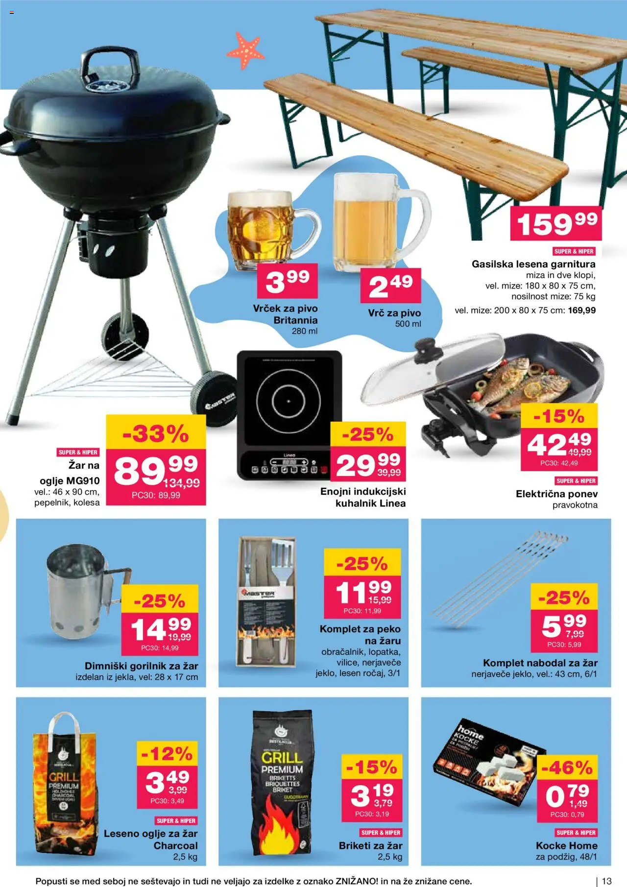 Mercator katalog poletje je tu │ velja od 11.06.2025 | Stran: 13 | Izdelki: Zar, Kuhalnik, Miza, Pivo