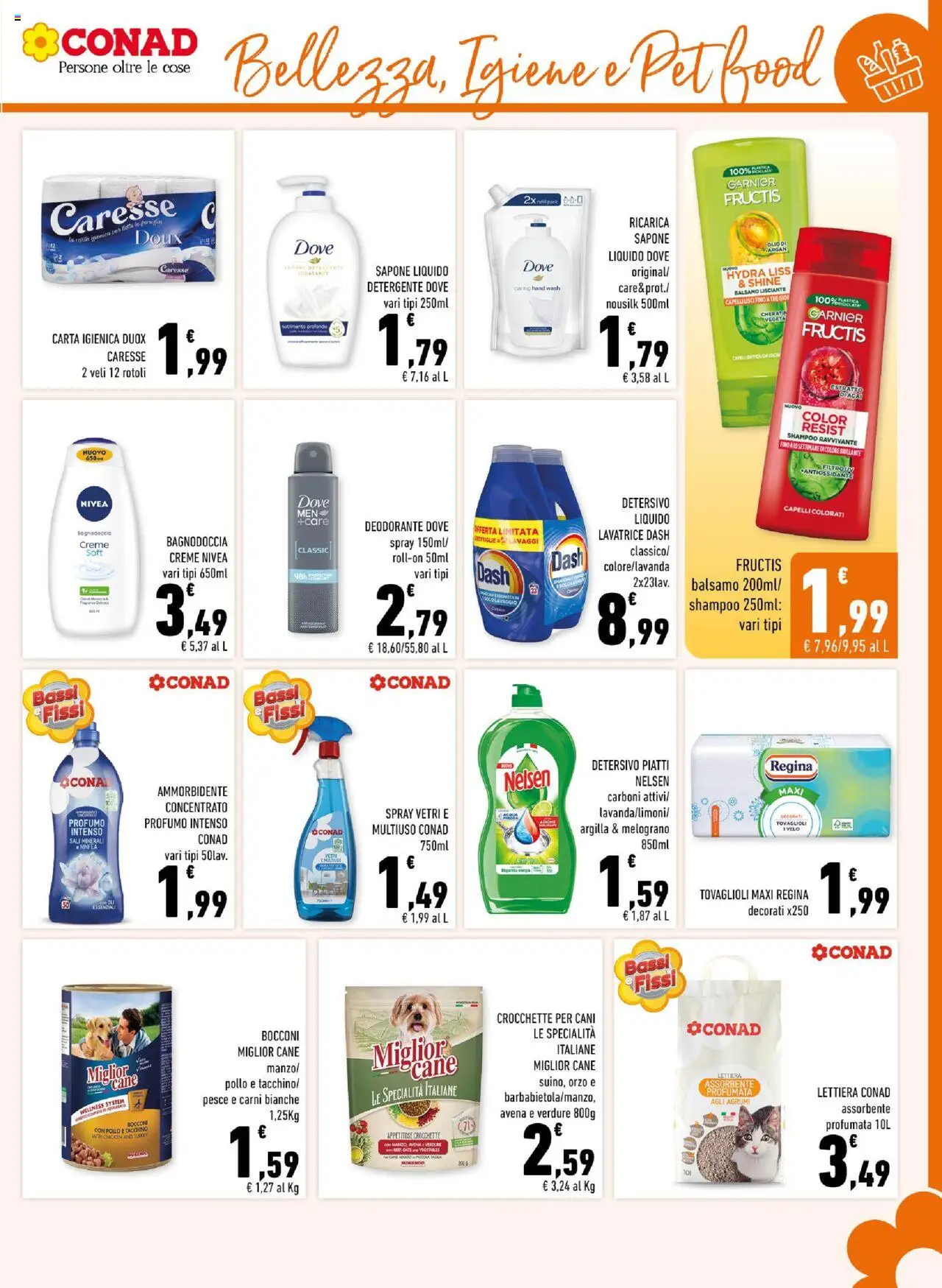Volantino Conad del 27.08.2025 | Pagina: 13 | Prodotti: Shampoo, Pesce, Agrumi, Crocchette