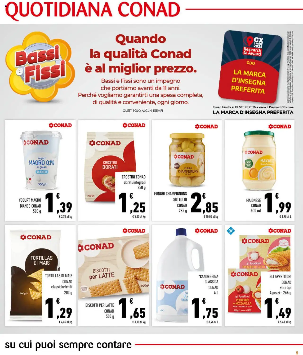 Volantino Conad del 17.09.2025 | Pagina: 5 | Prodotti: Candeggina, Tortillas, Crostini, Forno