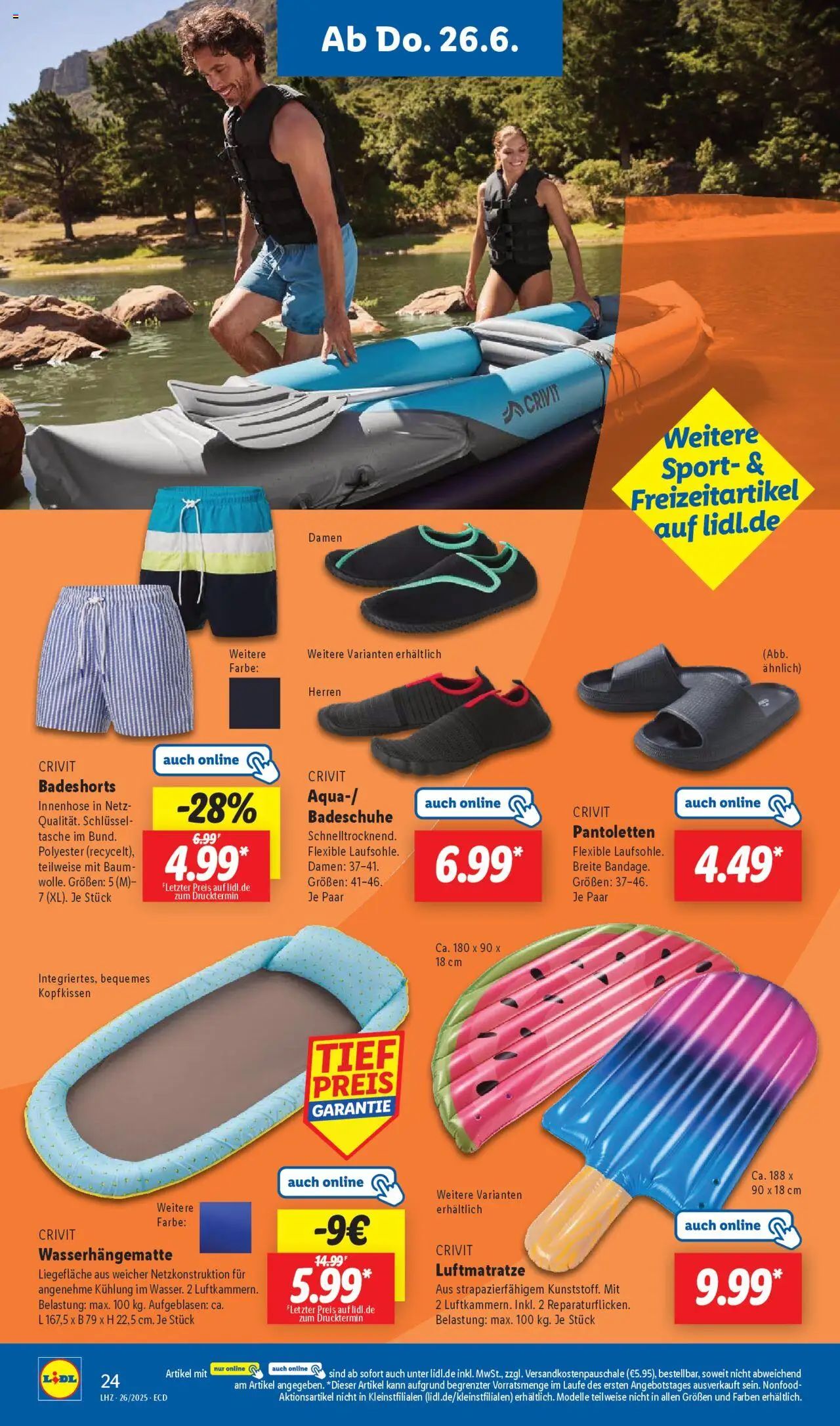 Lidl Prospekt 	 - gültig ab dem 23.06.2025 | Seite: 32 | Produkte: Badeshorts, Tasche, Kopfkissen