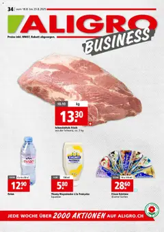 Vorschau von dem Prospekt - Aligro Aktionen Business Schlieren, Gossau SG, Frauenfeld, Rapperswil-Jona, Sargans, Bern, Brüttisellen, Pratteln, Emmen, Spreitenbach ab 18.08.2025
