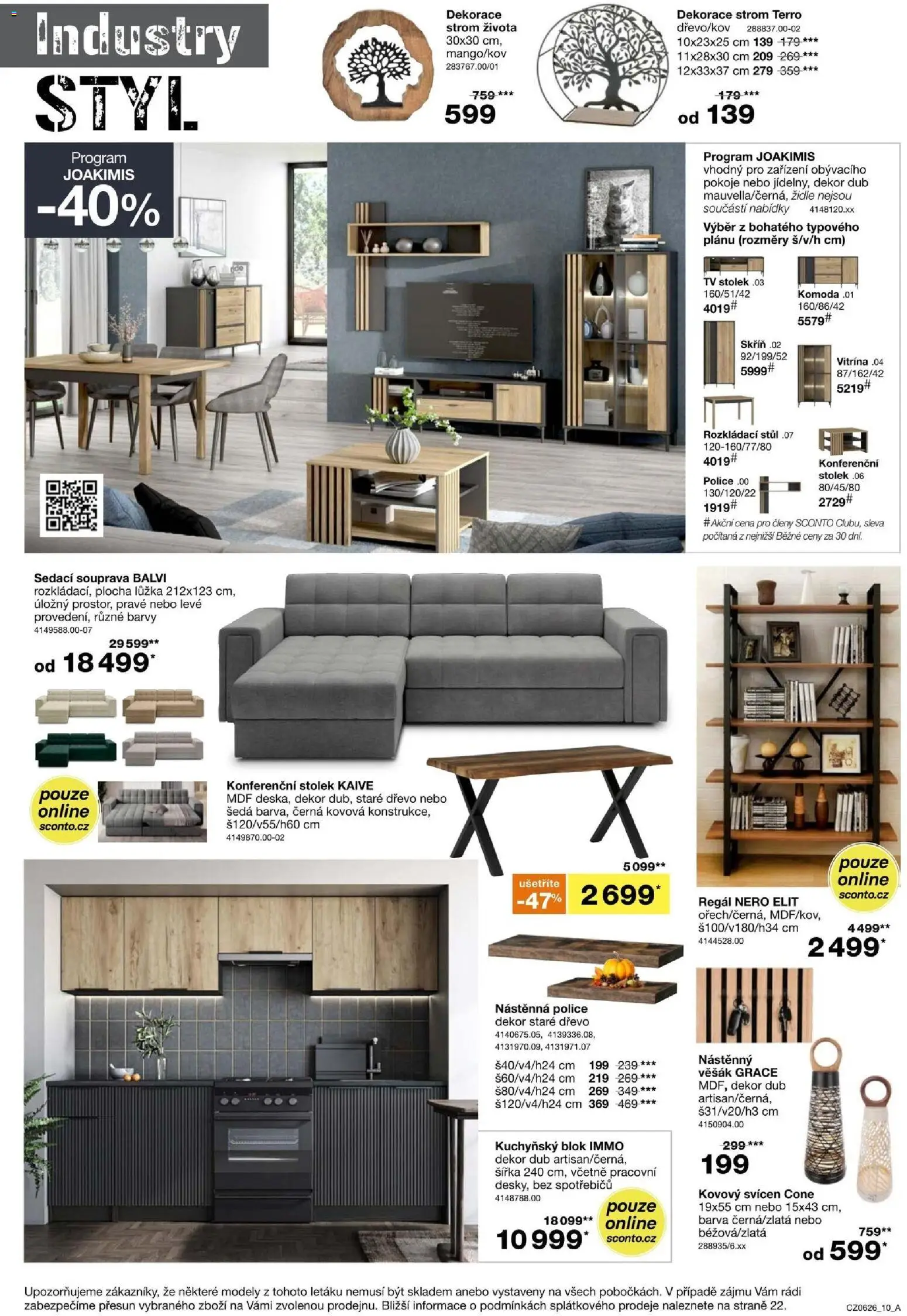 Sconto nábytek leták od 22.04.2026 | Strana: 10 | Produkty: Tv, Konferenční stolek, Stůl, Židle
