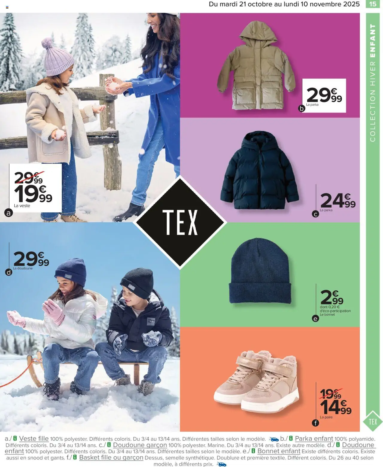 {H1} | Page: 15 | Produits: Bonnet, Veste, Doudoune
