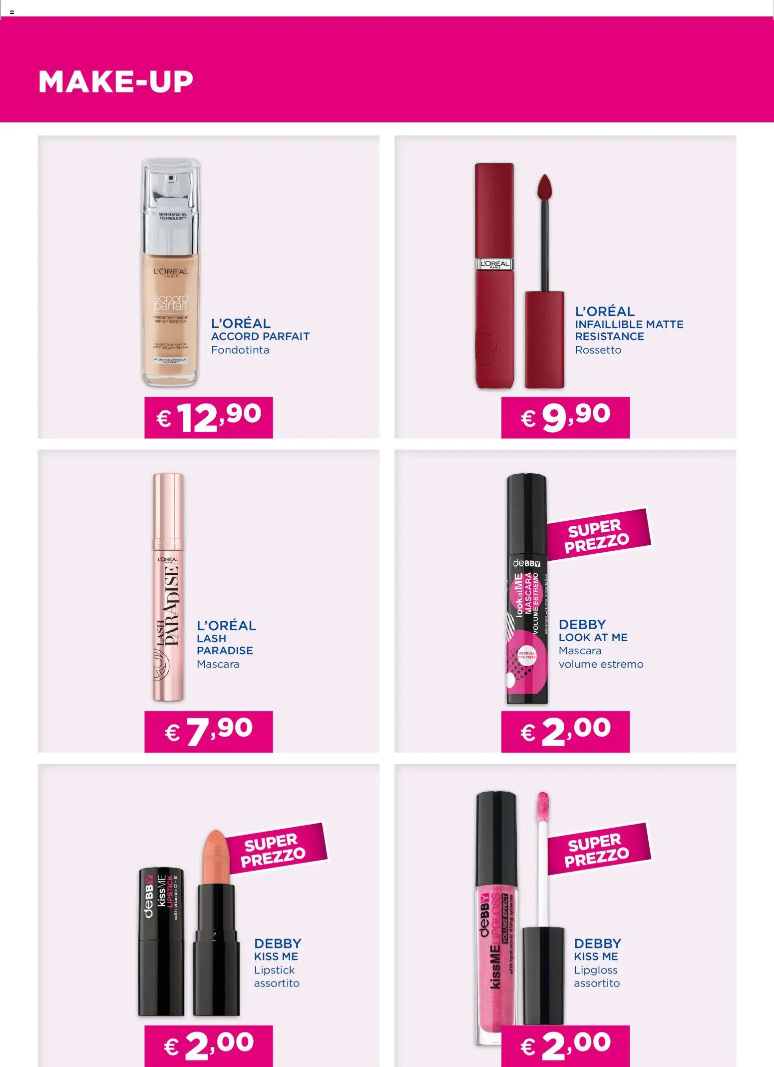 Volantino Acqua e Sapone del 23.12.2025 | Pagina: 2 | Prodotti: Mascara, Rossetto, Fondotinta