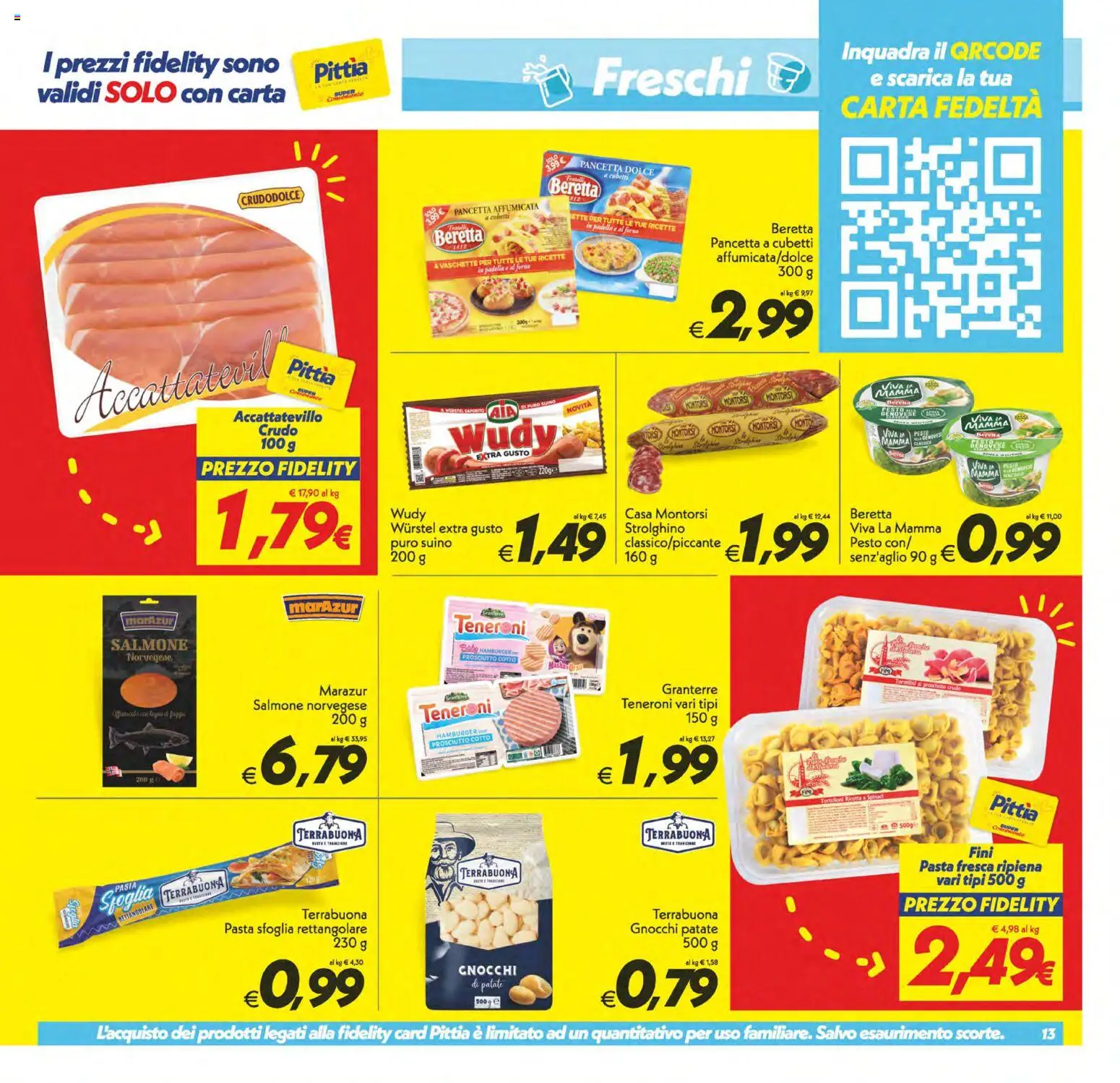Volantino SuperConveniente del 23.01.2026 | Pagina: 13 | Prodotti: Prosciutto, Pasta, Pesto, Gnocchi