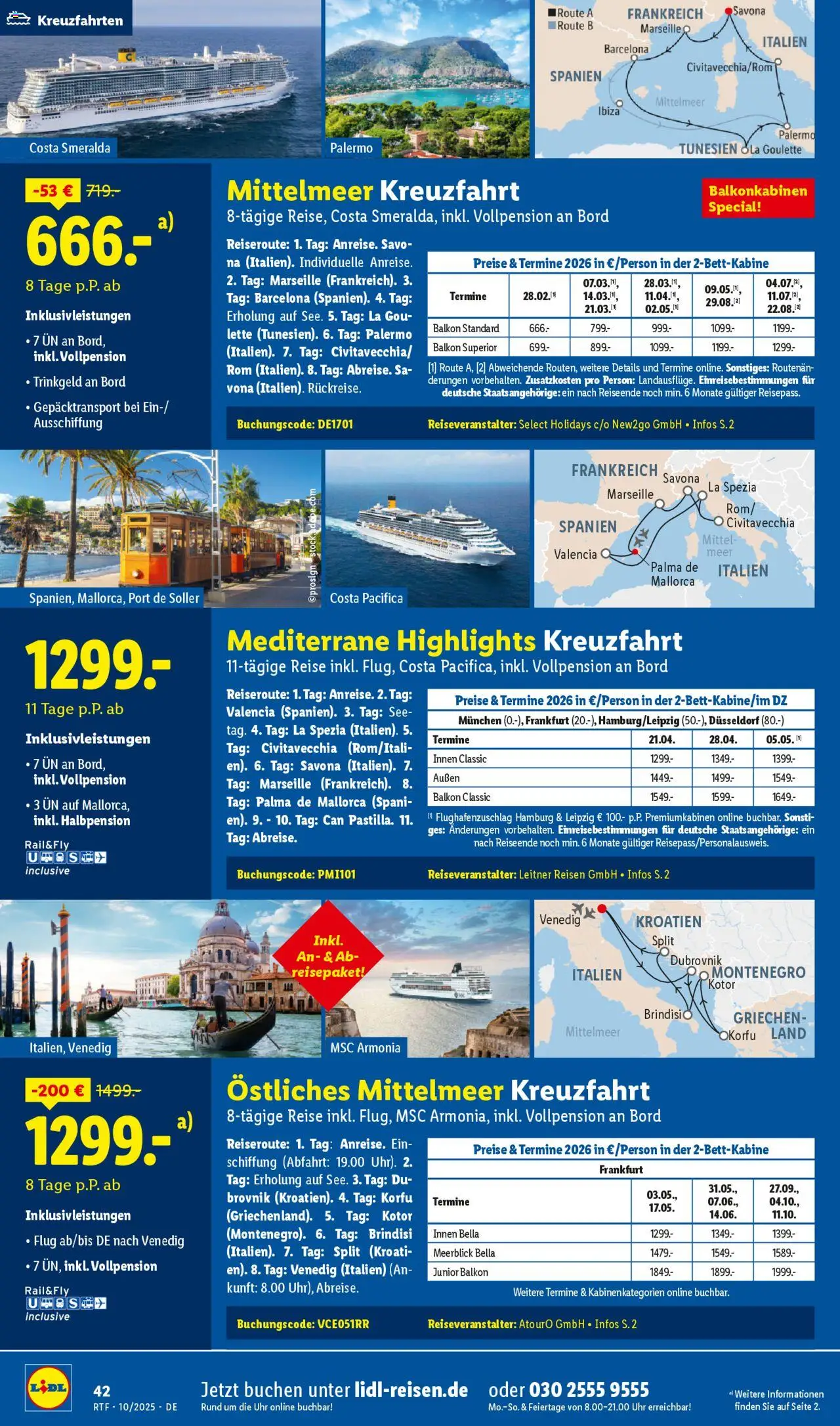 Lidl Reisen Oktober/November Reise-Highlights – gültig ab 13.10.2025 | Seite: 42 | Produkte: Uhr