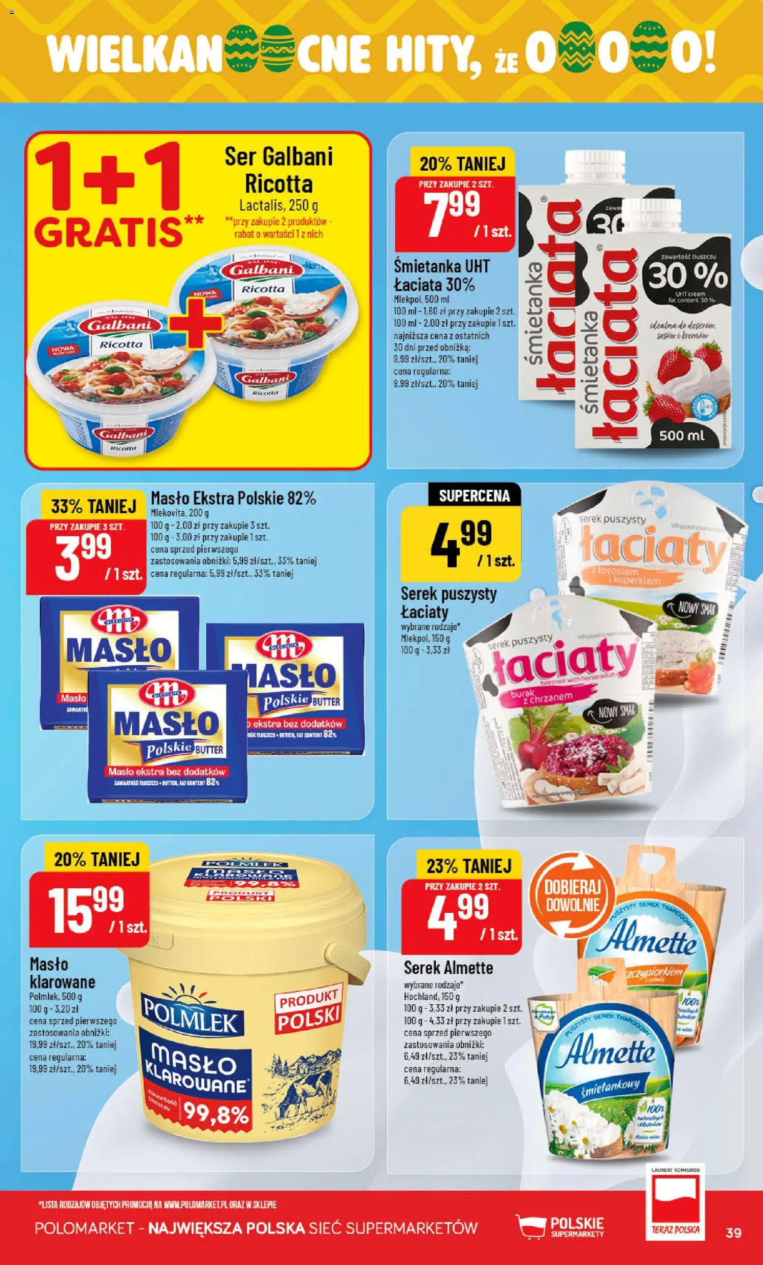 POLOmarket gazetka od 25.03.2026 | Strona: 39 | Produkty: Burak, Masło, Ser, Ricotta