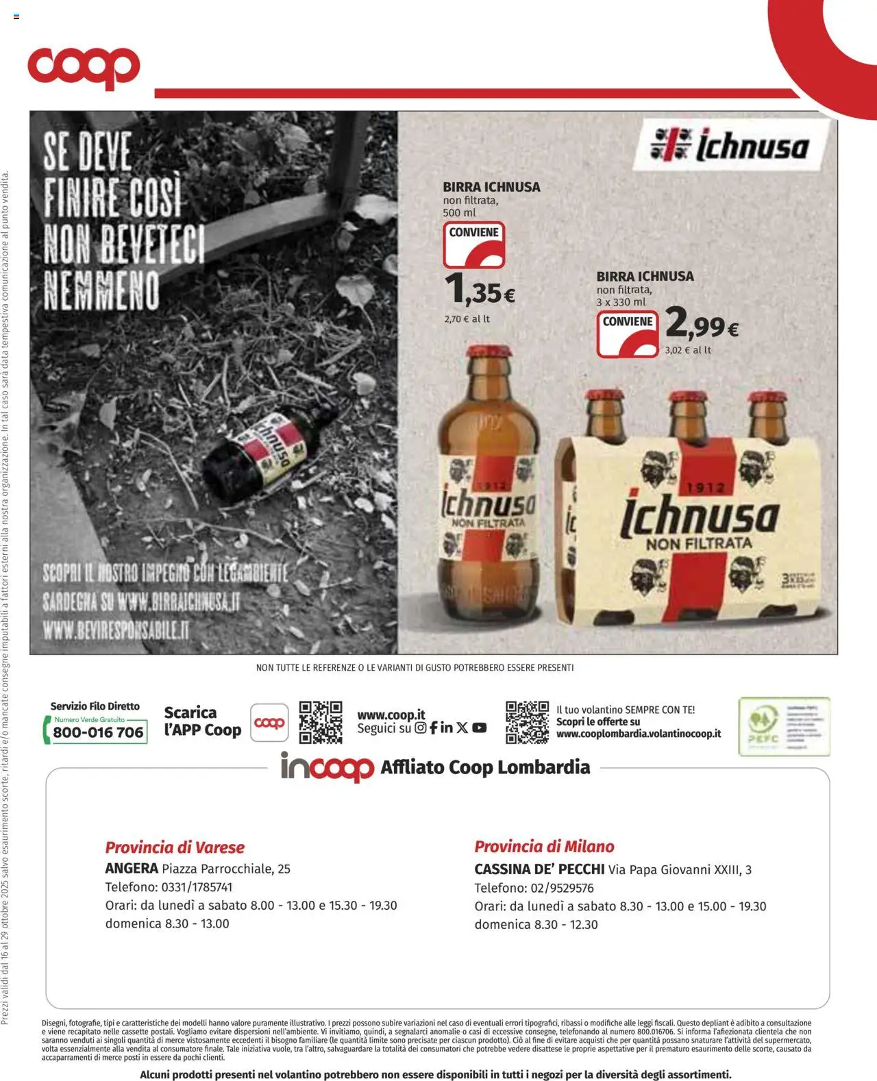 Volantino COOP del 16.10.2025 | Pagina: 12 | Prodotti: Birra, Tè, Data, Telefono