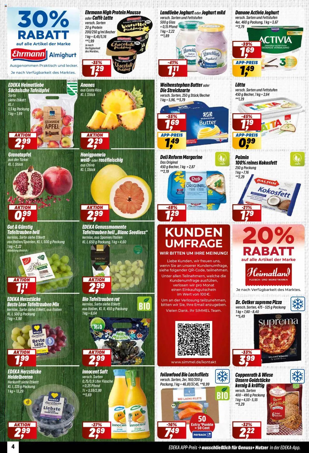 Simmel Prospekt 	 – gültig ab 13.10.2025 | Seite: 4 | Produkte: Butter, Trauben, Heidelbeeren, Lätta