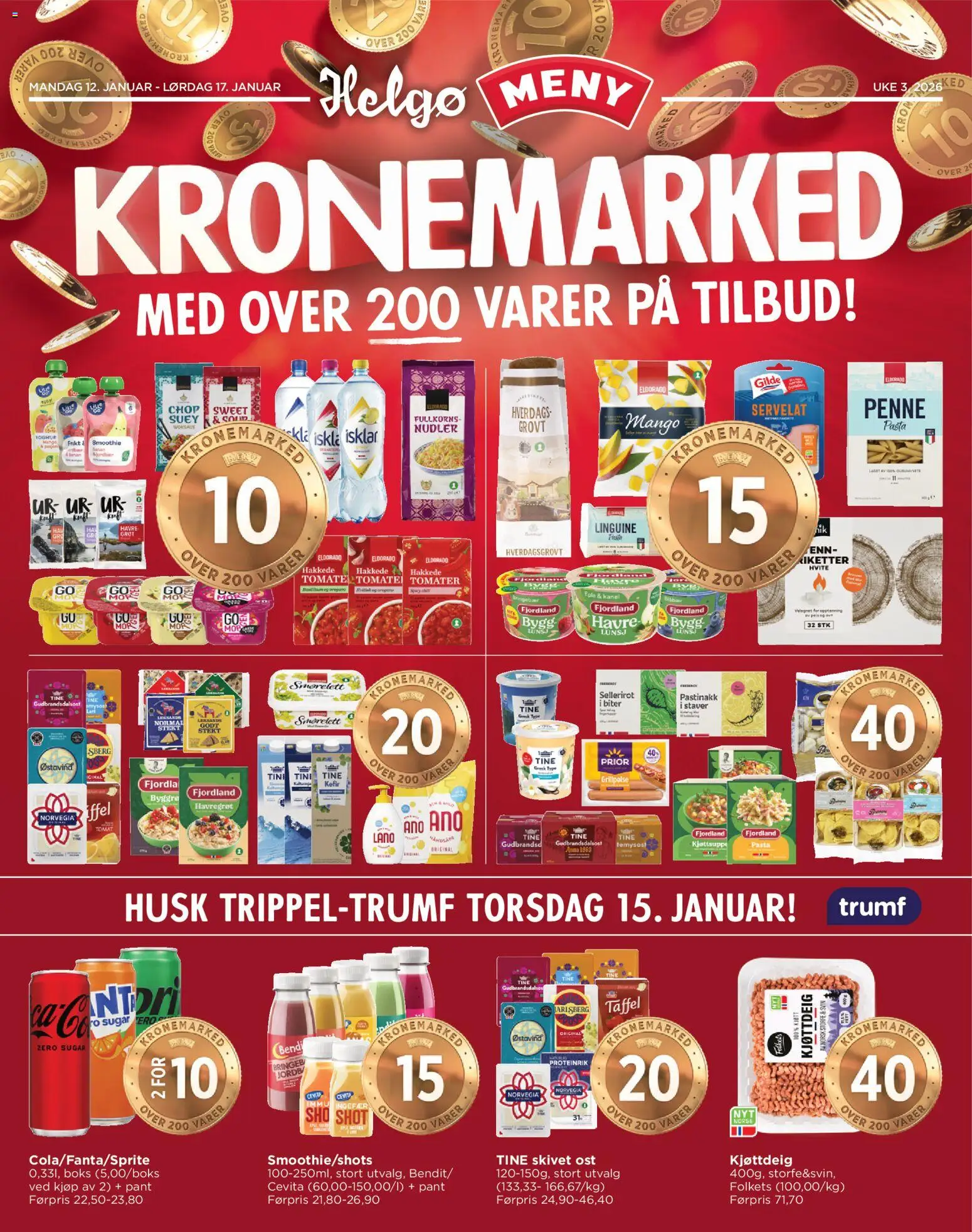 {H1} | Side: 1 | Produkter: Ost, Tomater, Kefir, Nudler