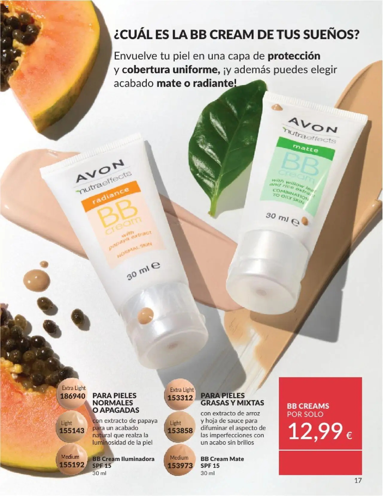 Catálogo AVON campaña 6 │ válido desde el 01.06.2025 | Página: 17 | Productos: BB cream, Arroz, BB cream iluminadora, BB cream mate