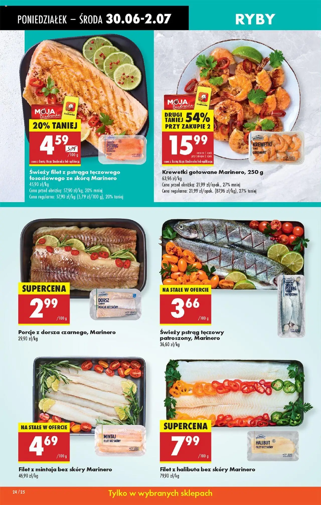 Biedronka gazetka od 30.06.2025 | Strona: 36 | Produkty: Karta, Krewetki, Dorsz czarny, Ryby