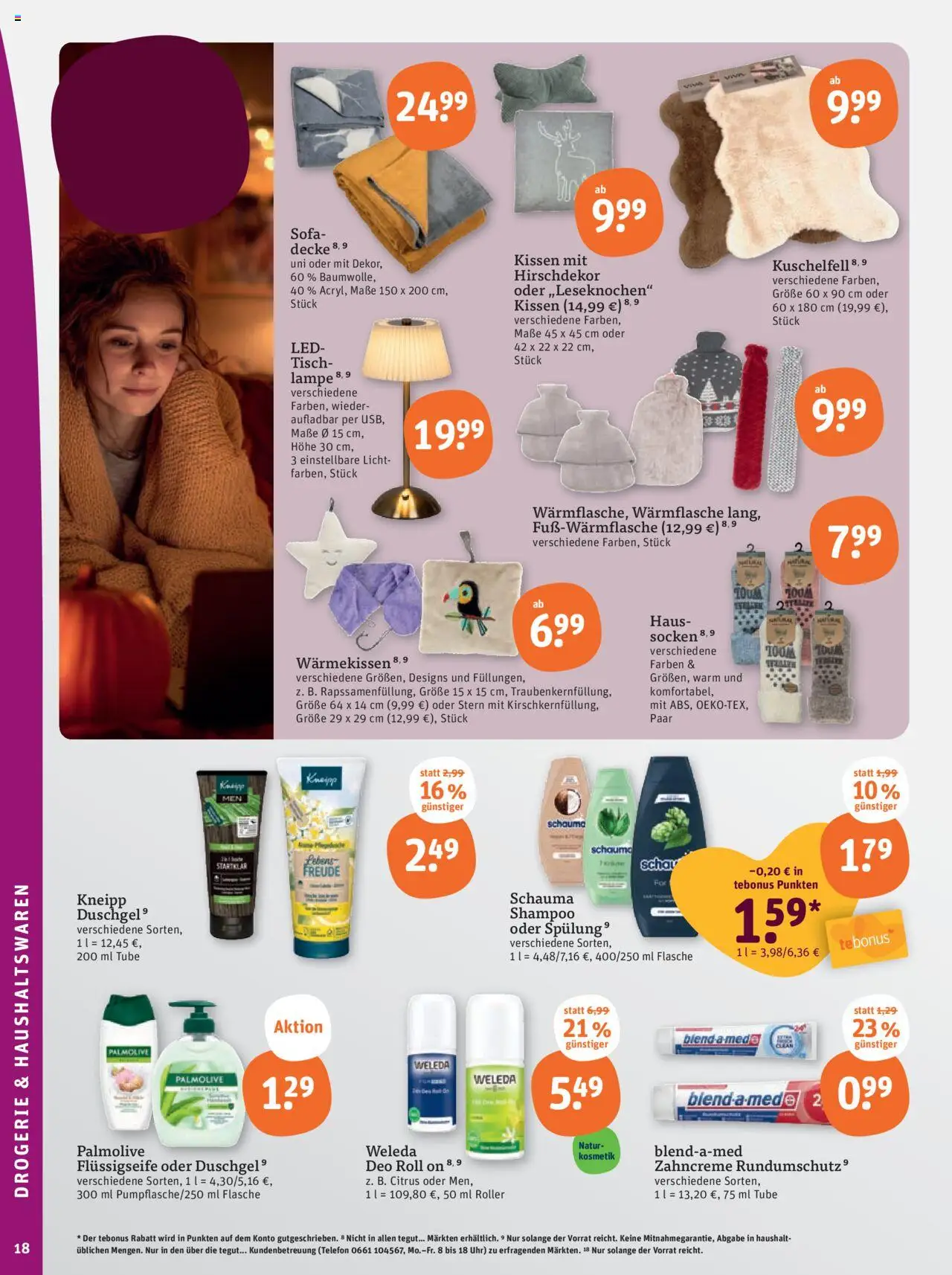 Tegut Prospekt – gültig ab 13.10.2025 | Seite: 20 | Produkte: Kissen, Spülung, Socken, Telefon
