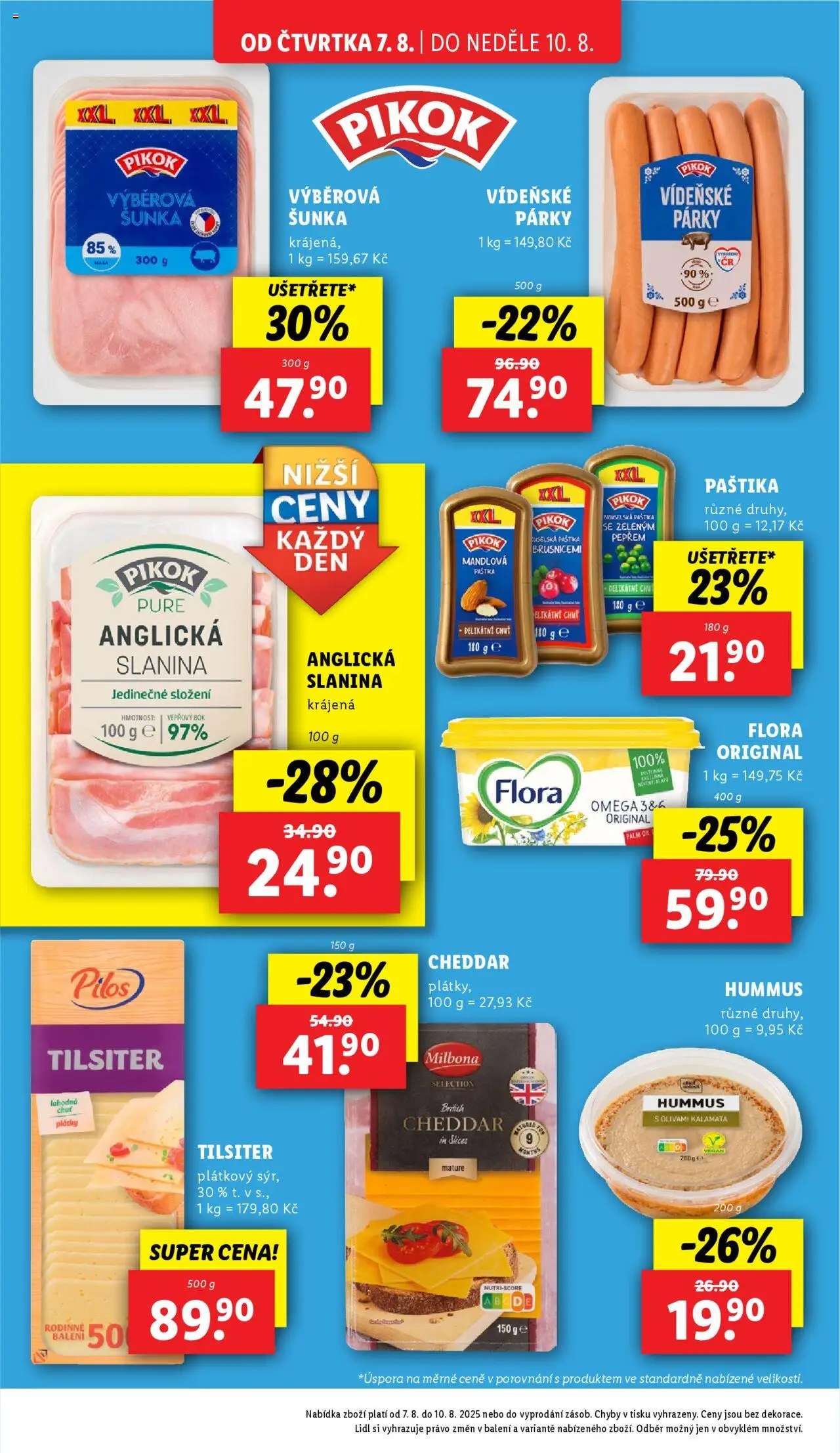 Lidl leták od 07.08.2025 | Strana: 14 | Produkty: Párky, Vepřový bok, Milbona, Omega