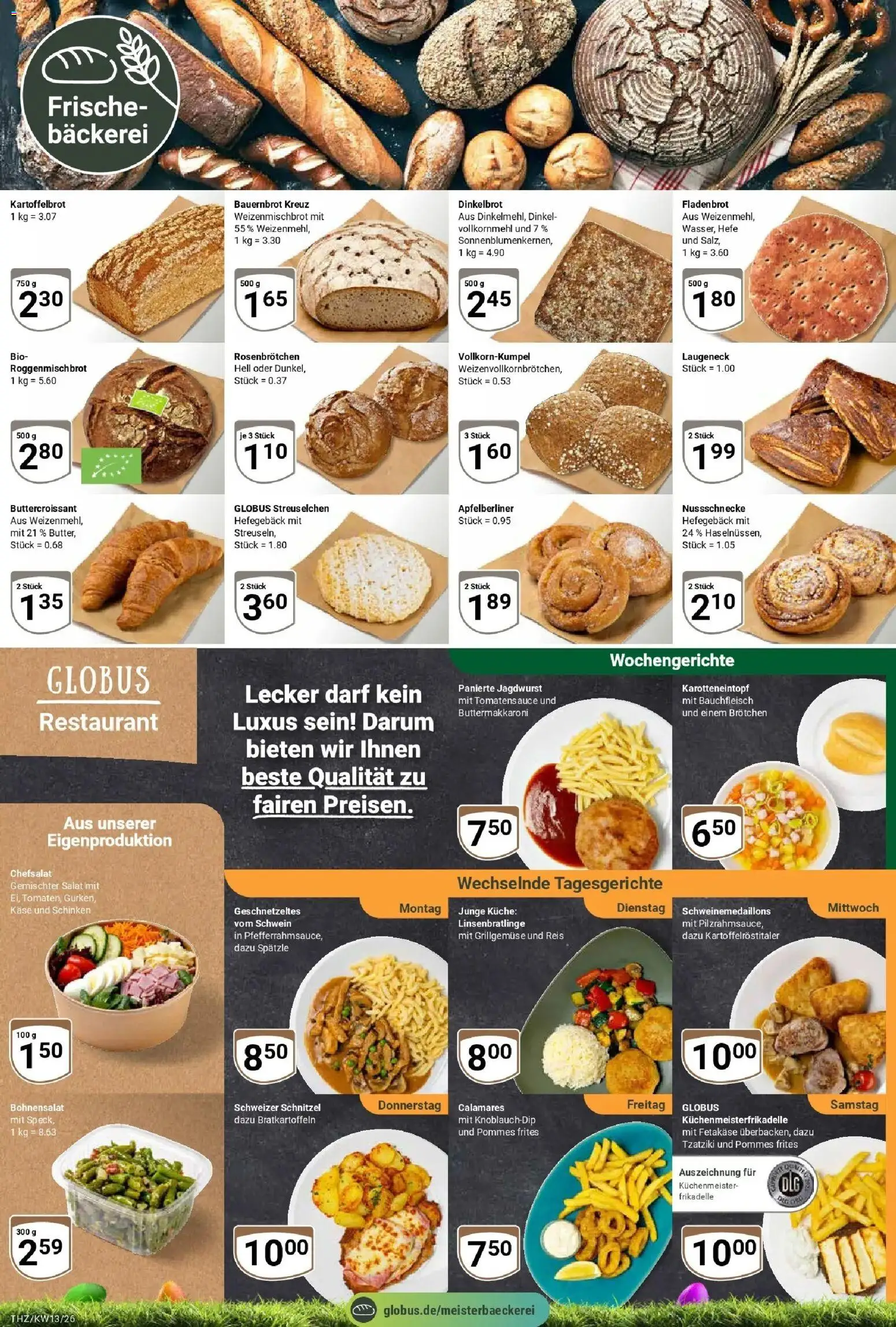 Globus prospekt Zeitz	 – gültig ab 23.03.2026 | Seite: 9 | Produkte: Bäckerei, Pommes, Pommes frites, Schnitzel