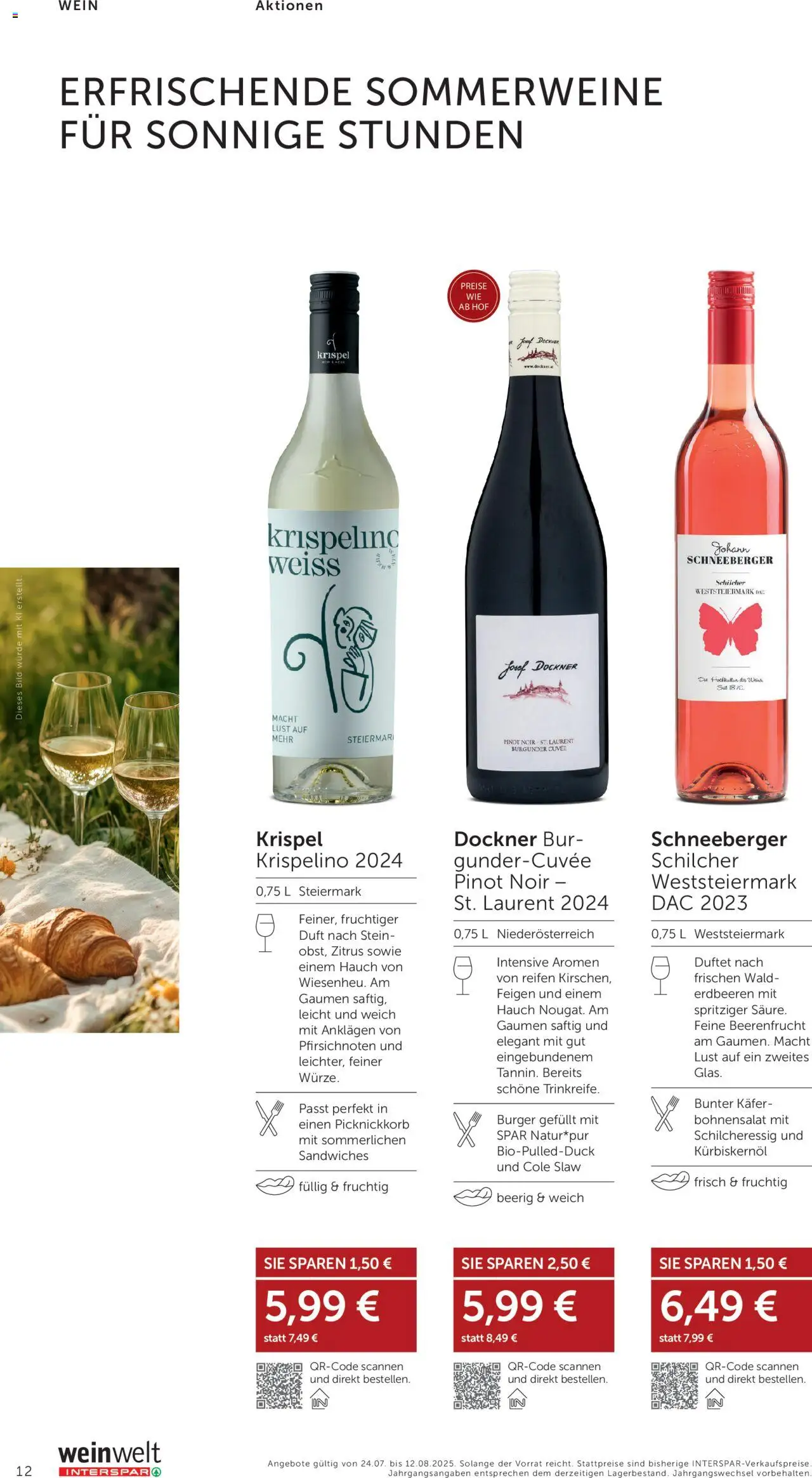 Interspar Wein Welt gültig ab 24.07.2025 | Seite: 12 | Produkte: Erdbeeren, Duft, Wein