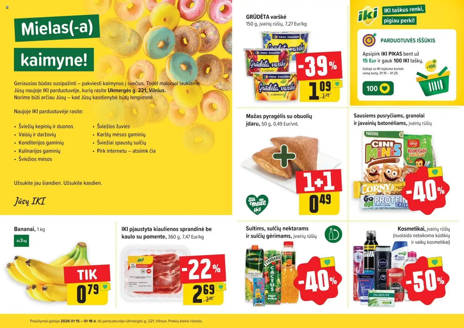 IKI akcijos nuo 15.01.2026 | Puslapis: 2 | Prekių: Kiaulienos, Varškė