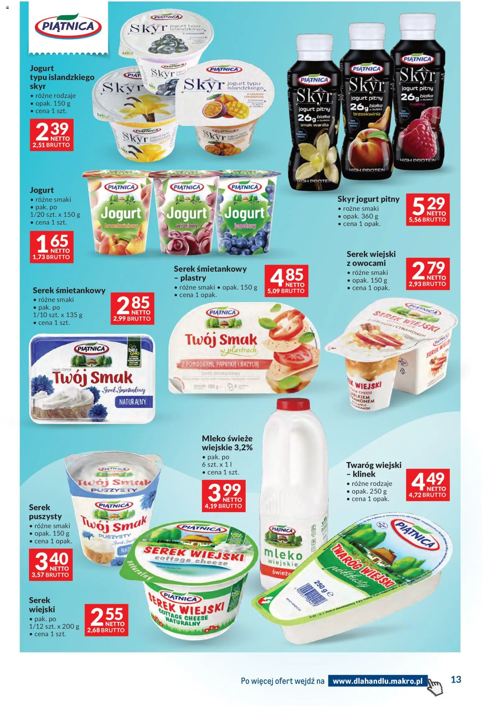 Makro Gazetka - Dystrybucja do sklepów od 11.11.2025 | Strona: 13 | Produkty: Bazylia, Mleko, Jogurt, Twaróg