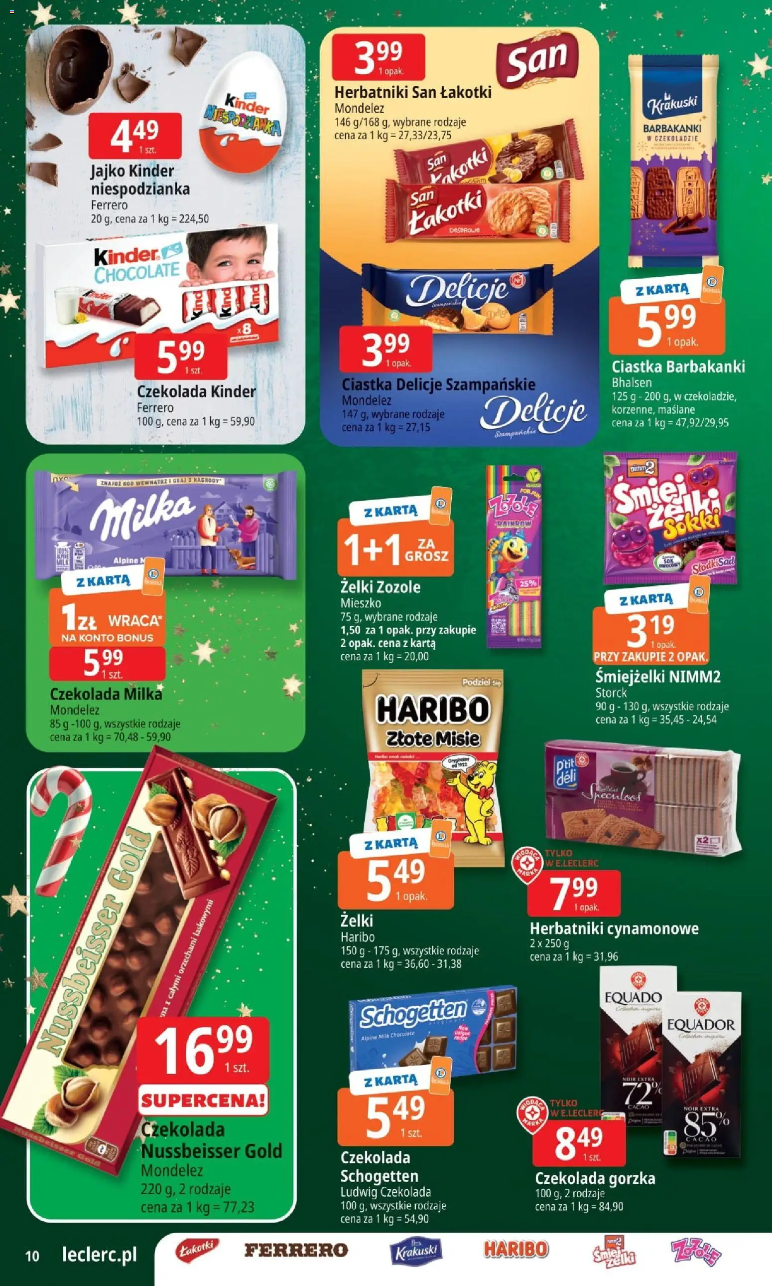 E.Leclerc Gazetka od 25.11.2025 | Strona: 10 | Produkty: Czekolada milka, Milka, Herbatniki, Czekolada