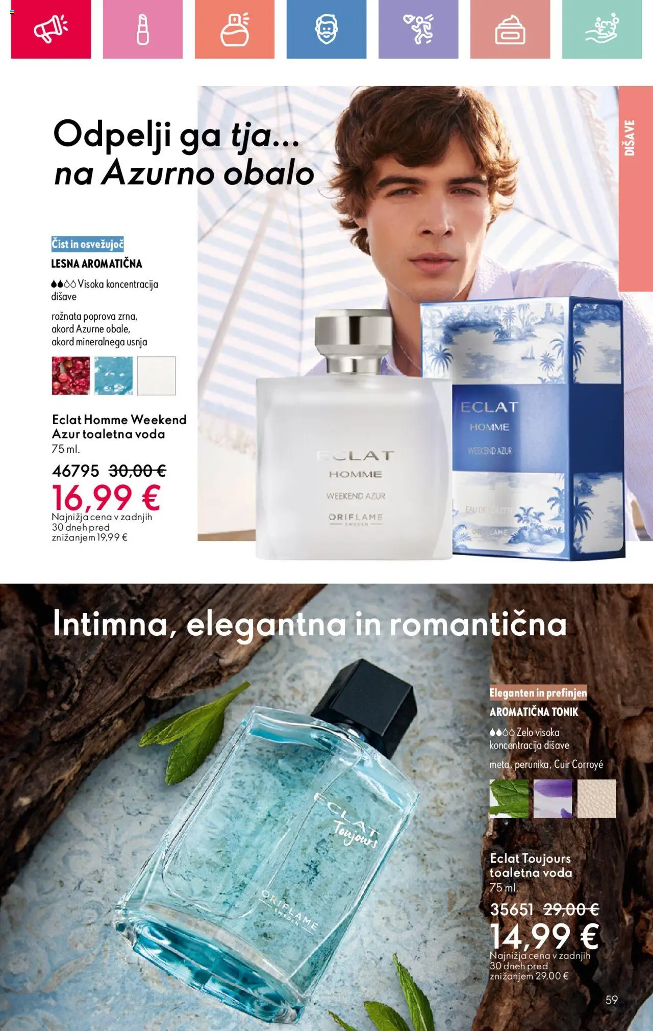 Oriflame katalog 11 │ velja od 03.08.2025 | Stran: 59 | Izdelki: Tonik, Voda, Toaletna voda