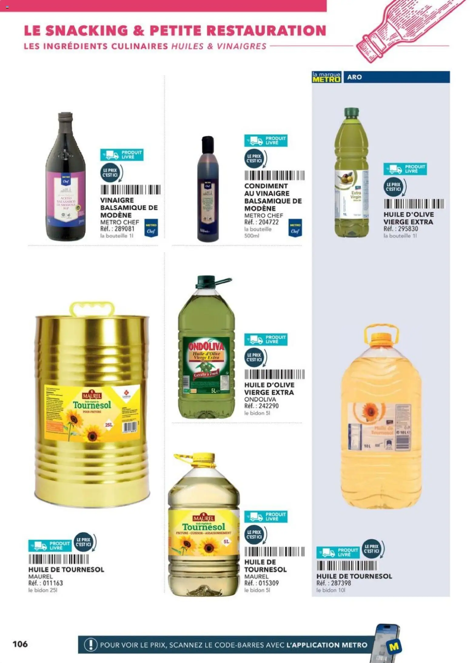 {H1} | Page: 106 | Produits: Huile D'olive, Huile de tournesol, Huile, Livre