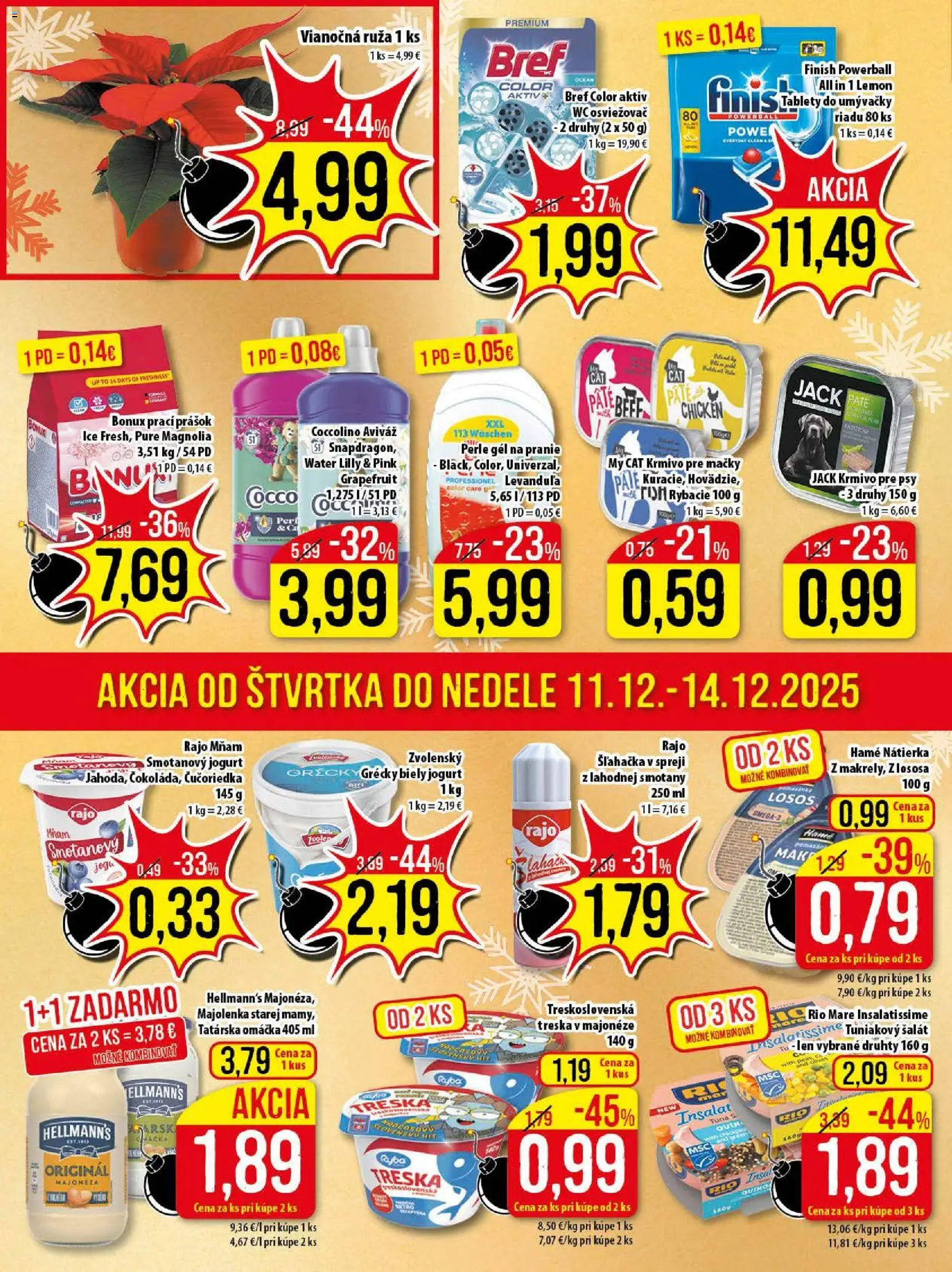 Nové Klas akcie – leták je platný od 08.12.2025 | Strana: 23 | Produkty: Biely jogurt, Rio Mare, Šalát, Grapefruit