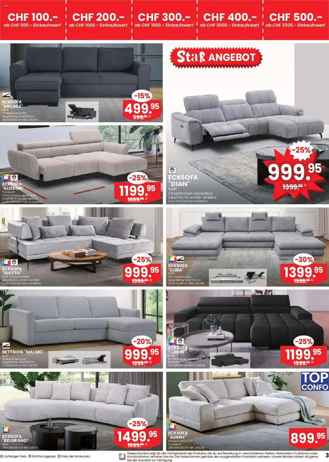 Conforama Aktionen ab 23.07.2025 | Seite: 3 | Produkte: Kissen, Liege, Ecksofa